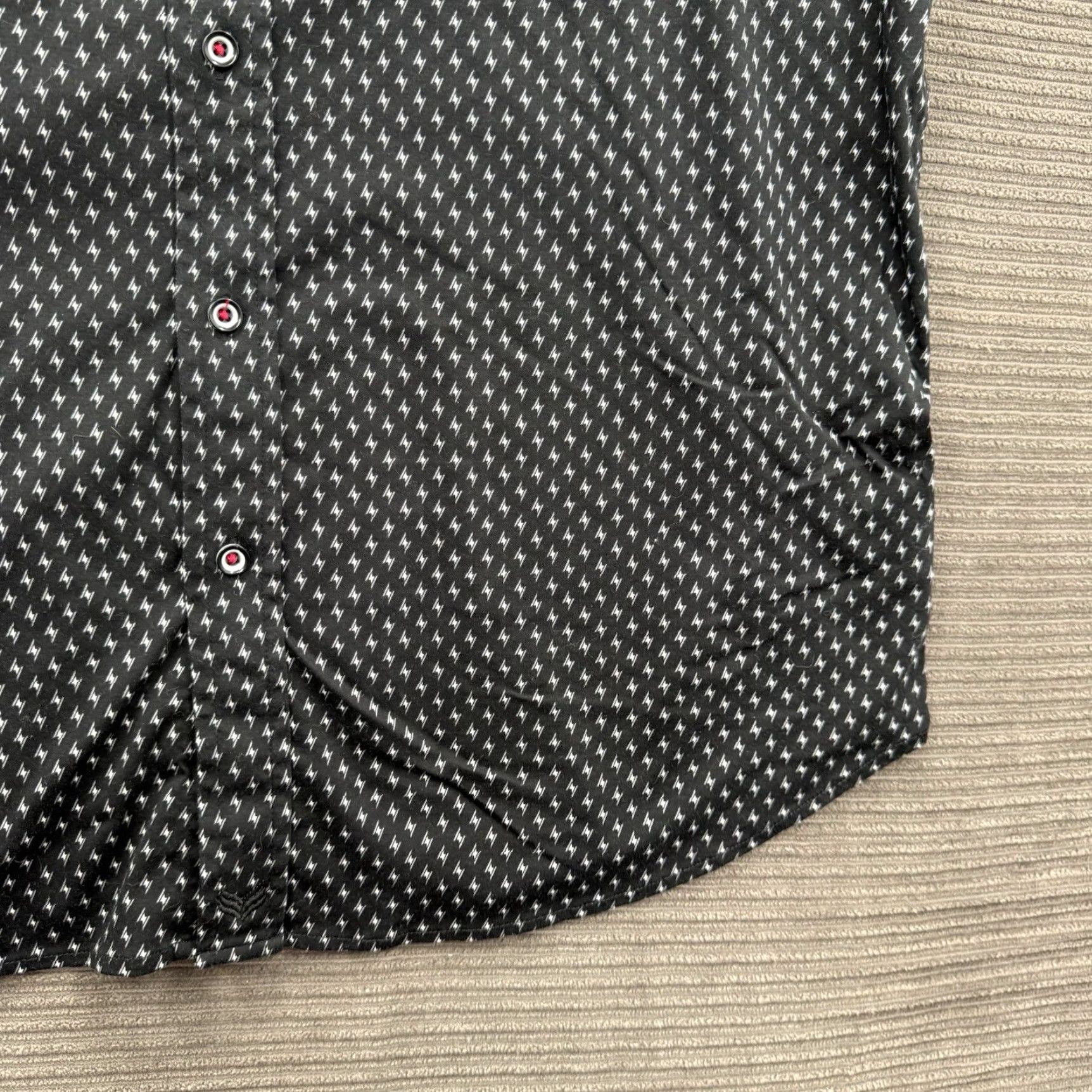 Vintage Buttercloth Shirt Men XL Black Geometric Print Cotton Regular Fit Designer Button-Up Shirt Accessories: All Seasons, Breathable, Stretch Size US XL / EU 56 / 4 - 6 Thumbnail