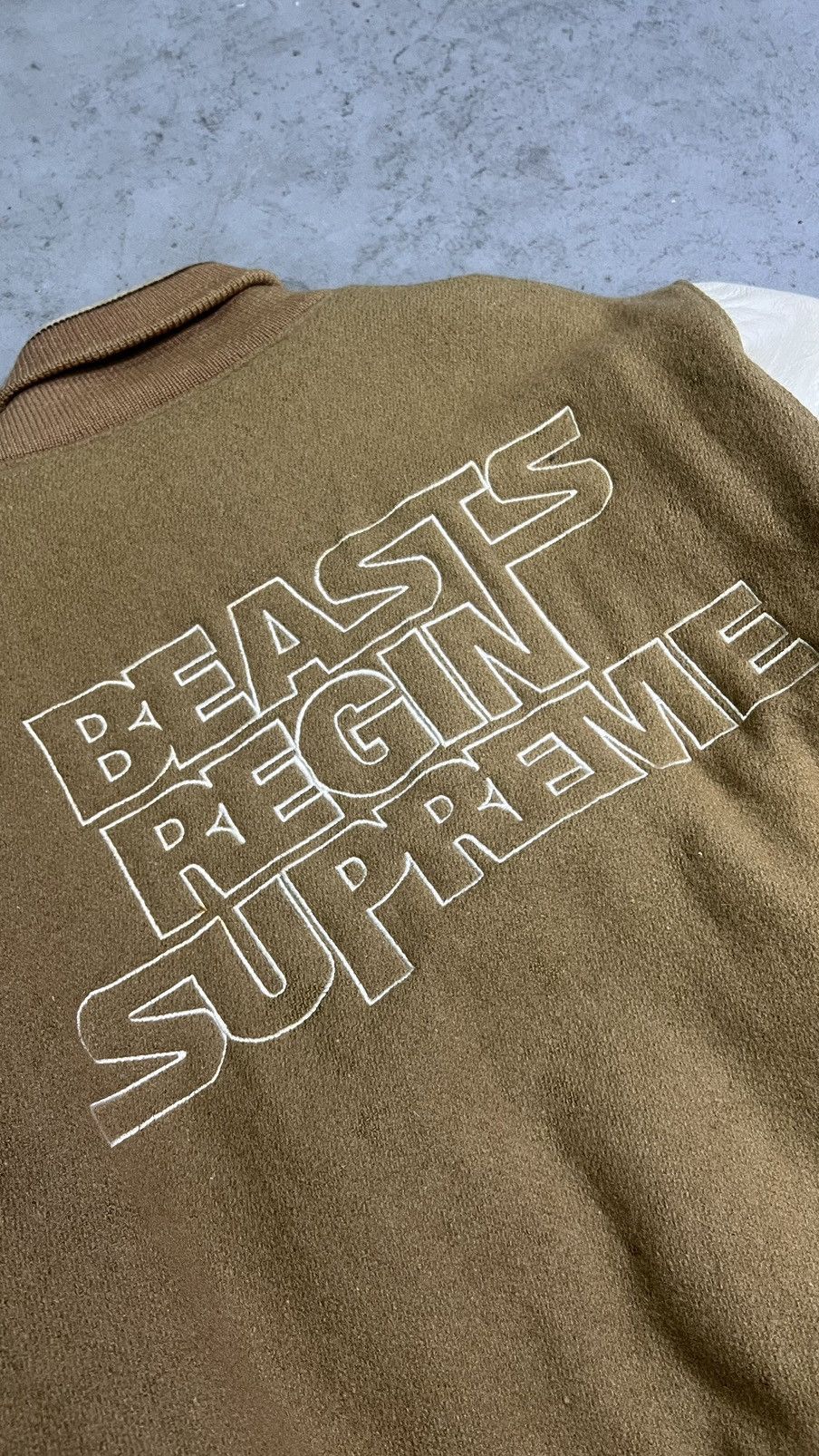 Bape × Vintage Bathing Ape 1995 Beasts Regin Supreme Varsity Jacket Size US M / EU 48-50 / 2 - 9 Thumbnail