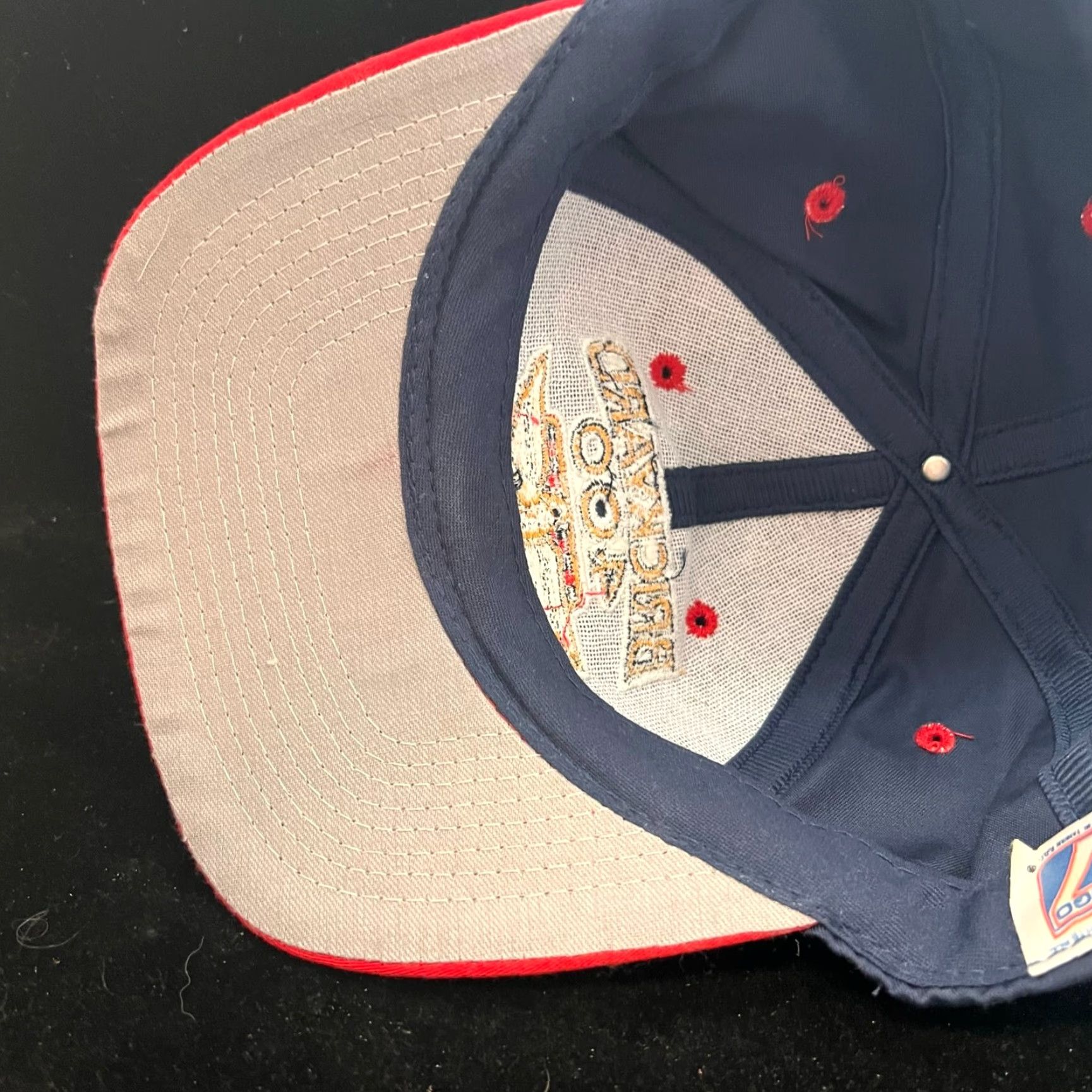 Logo 7 VINTAGE Logo 7 Hat Cap Snap Back Trucker Blue Red Mens 1996 Brickyard 400 White? Size ONE SIZE - 5 Thumbnail