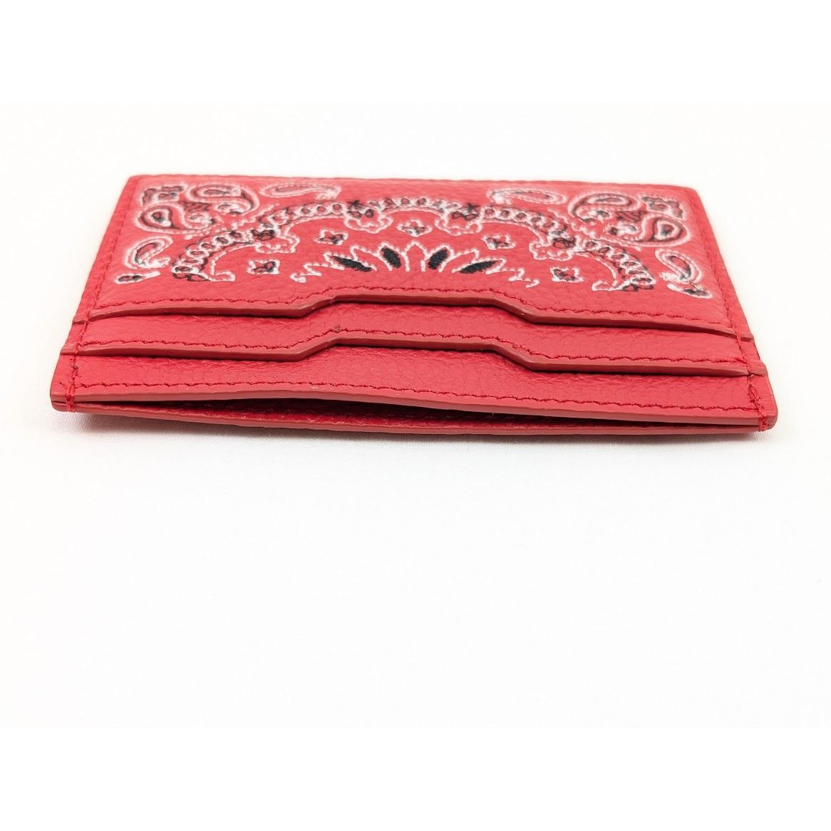 Amiri o1rshd1 Size: OS / Leather Bandana Card Holder in Red Size ONE SIZE - 4 Thumbnail