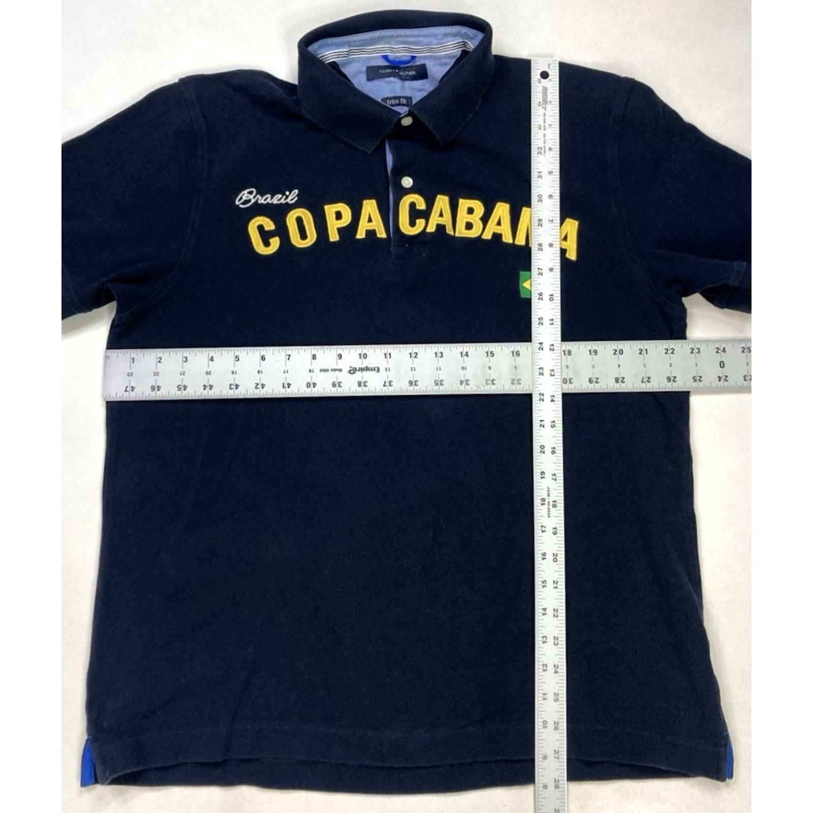 Tommy Hilfiger VINTAGE Tommy Hilfiger Copa Cabana Brazil Rugby Polo Shirt Men Large Navy Blue Size US L / EU 52-54 / 3 - 7 Thumbnail