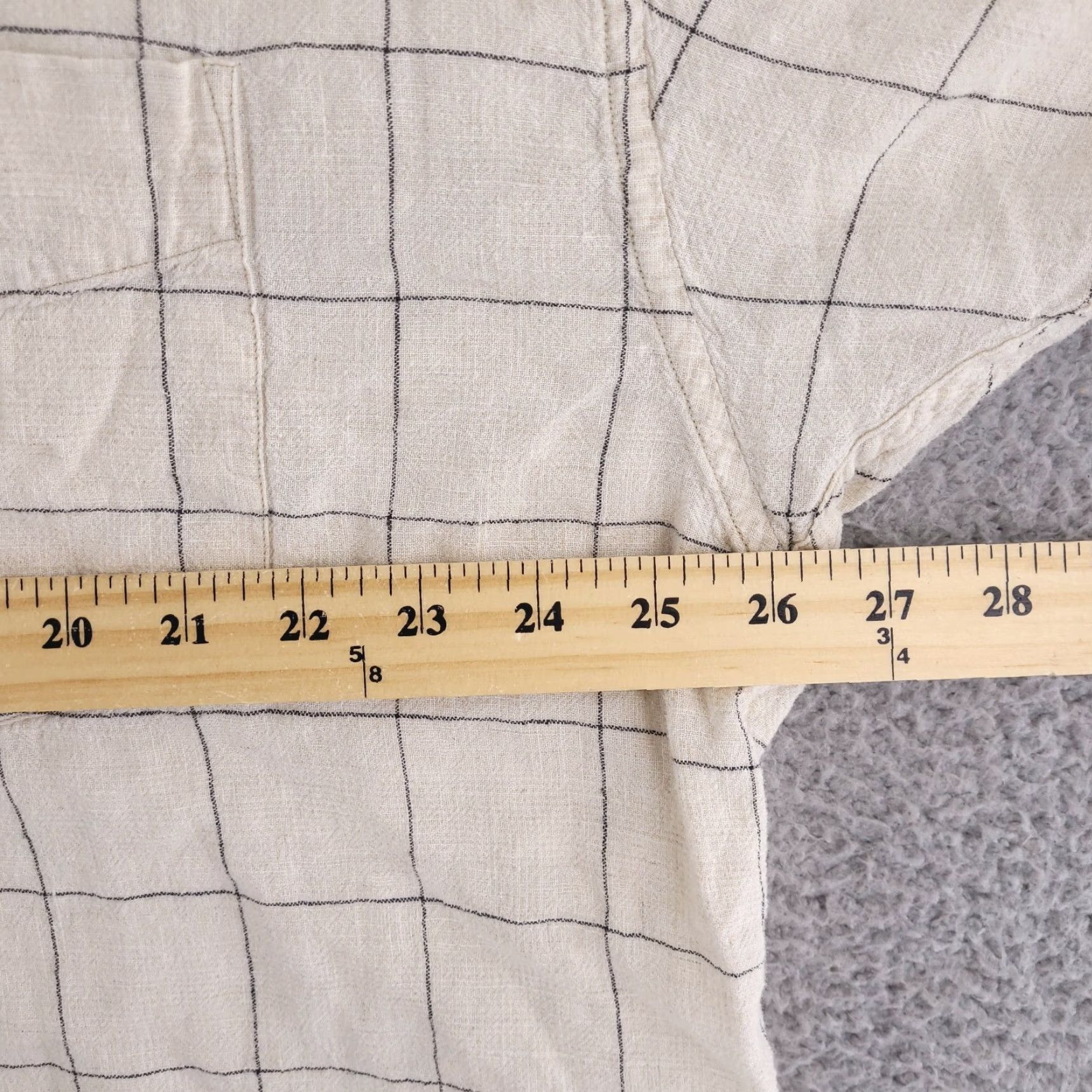Nautica Nautica Shirt Mens 2XL Beige Linen Check Short Sleeve Button-Up Vintage No Size US XXL / EU 58 / 5 - 7 Thumbnail