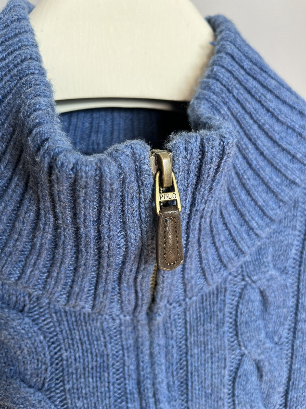 Polo Ralph Lauren Polo Ralph Lauren Half Zip 1/4 Cable Knit Sweater Blue Mens Size US L / EU 52-54 / 3 - 3 Thumbnail