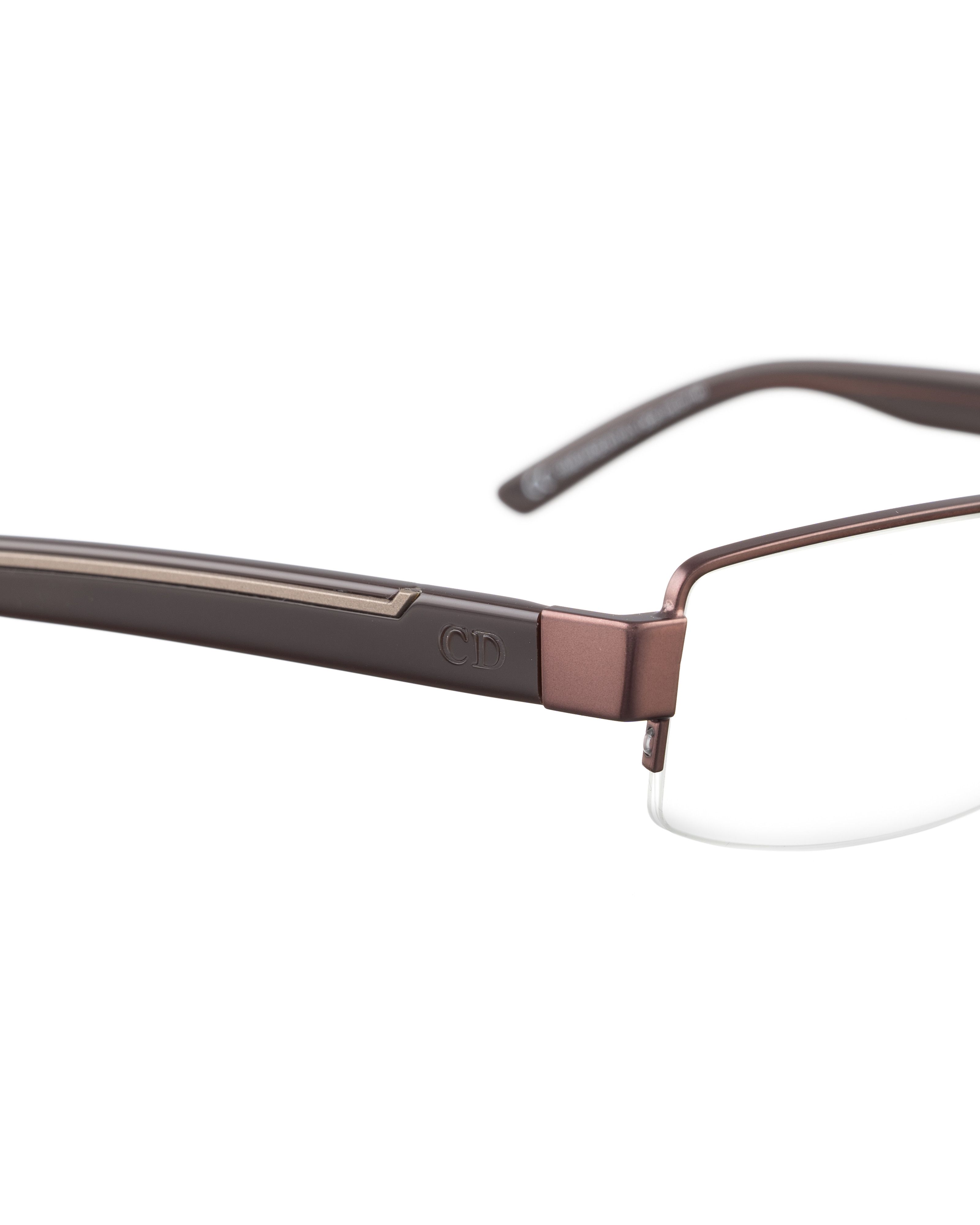 Dior Dior 00s Deep Brown Half Rim Matte Glasses Size ONE SIZE - 2 Thumbnail