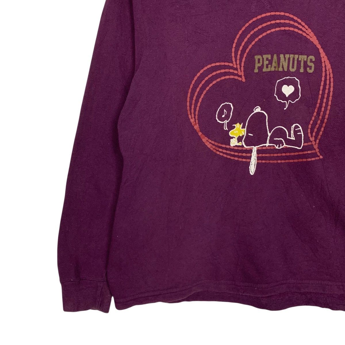 Peanuts PEANUTS SNOOPY Love Graphics Purple Sweatshirt #3540-C162 Size US L / EU 52-54 / 3 - 6 Thumbnail