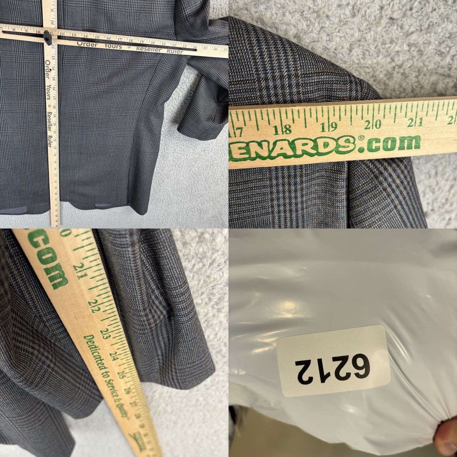 Pronto Uomo Pronto Uomo Blazer Jacket Mens 46L Long Charcoal Glen Check Wool Geometric Mens Size 46R - 8 Thumbnail