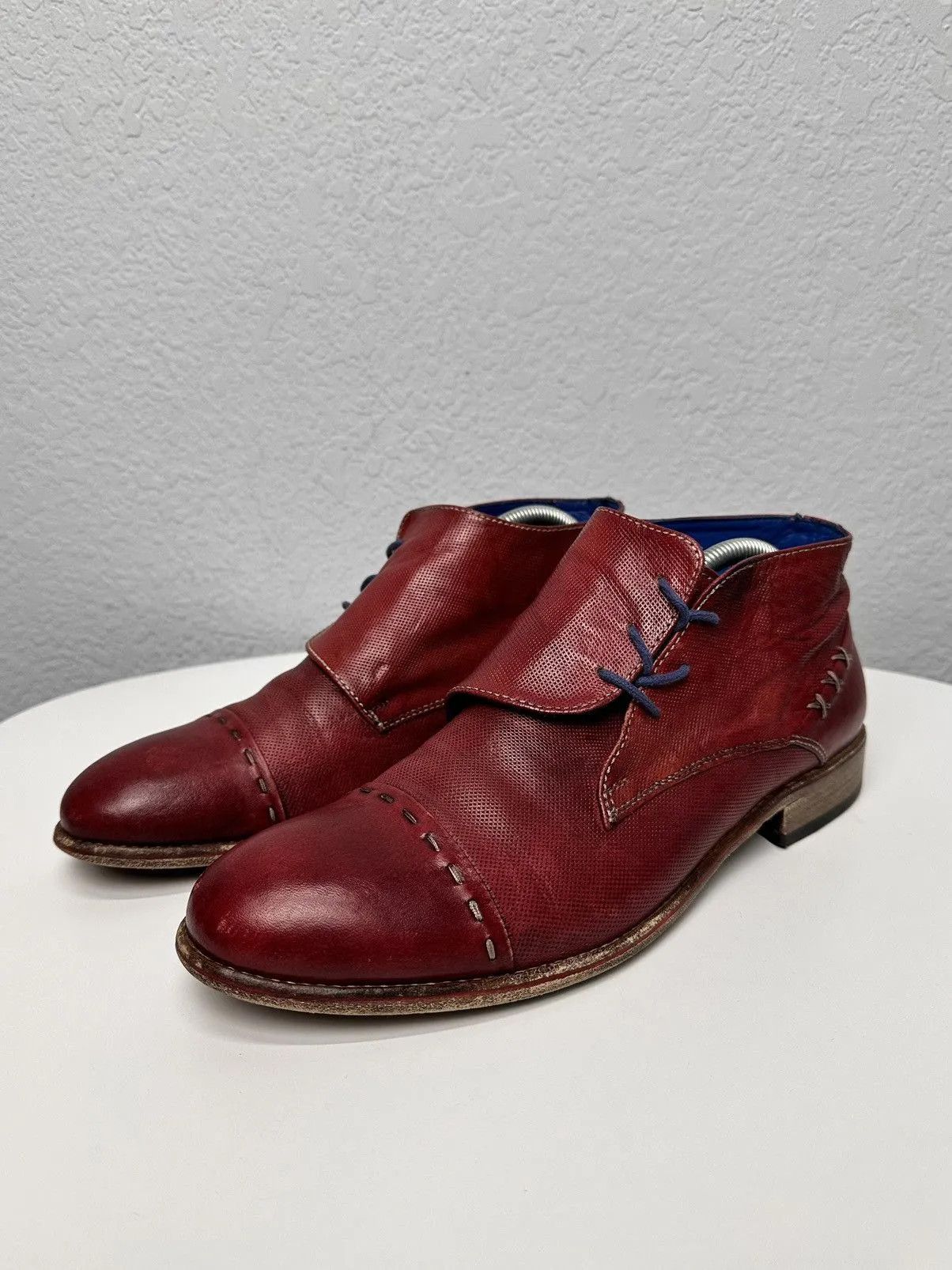 14th Addiction Rare red AS 98 leather lace-up shoes vintage detailed Size US 9 / EU 42 - 1 Thumbnail