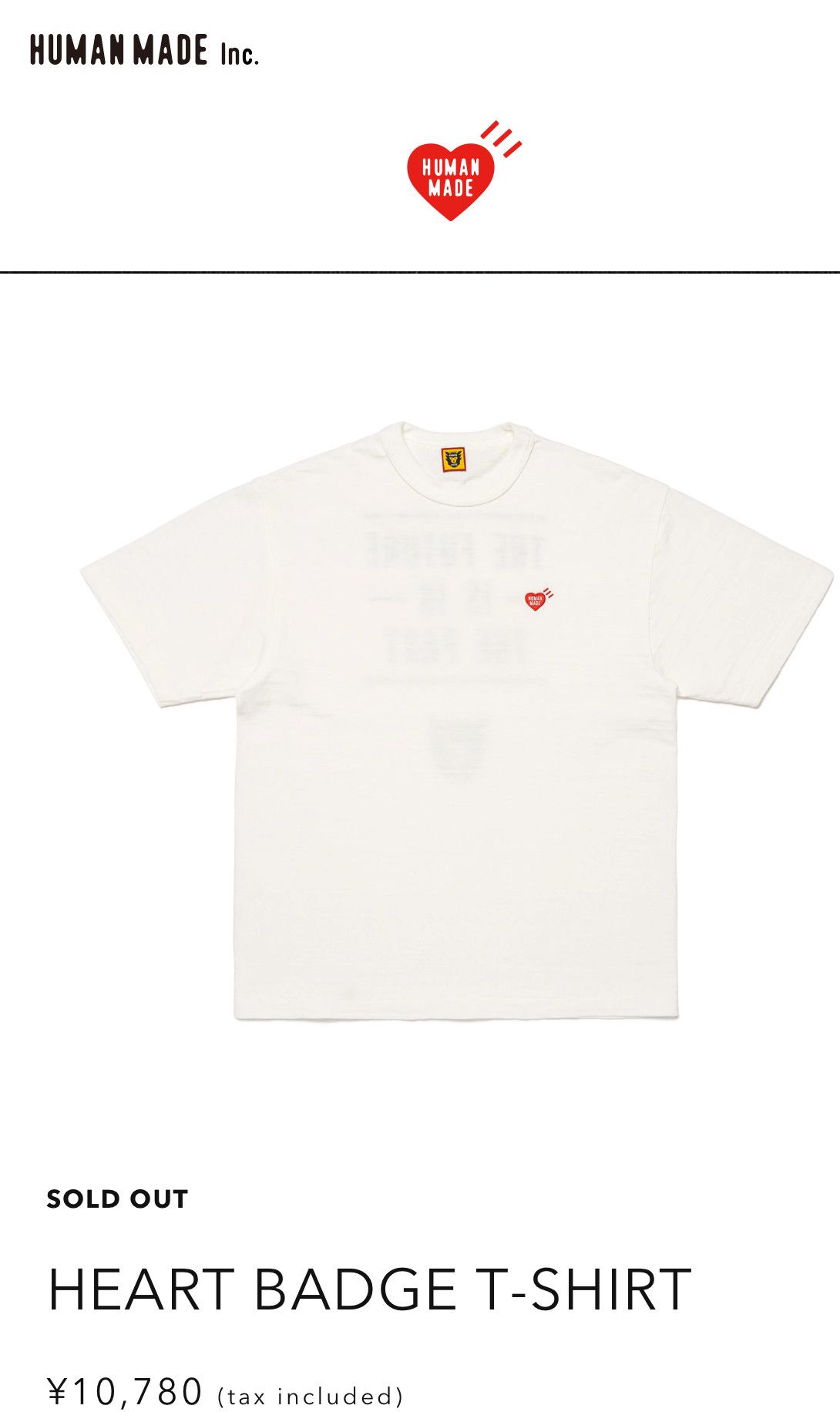 Human Made Human Made HEART BADGE T-SHIRT white XXL Size US L / EU 52-54 / 3 - 1 Thumbnail