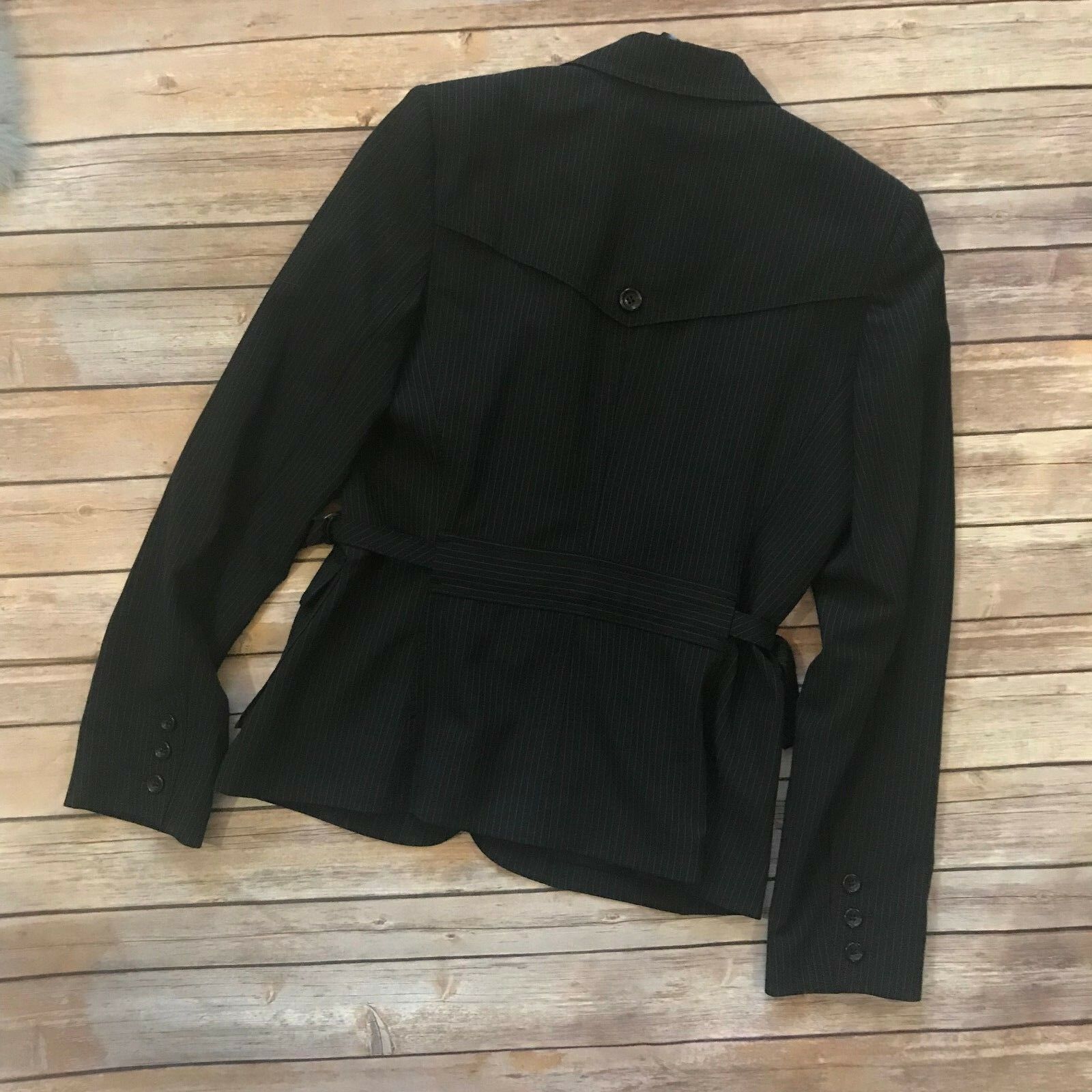 Express Express Design Studio Black Blue Pinstripe Jacket NEW 10 Size L / US 10 / IT 46 - 9 Thumbnail