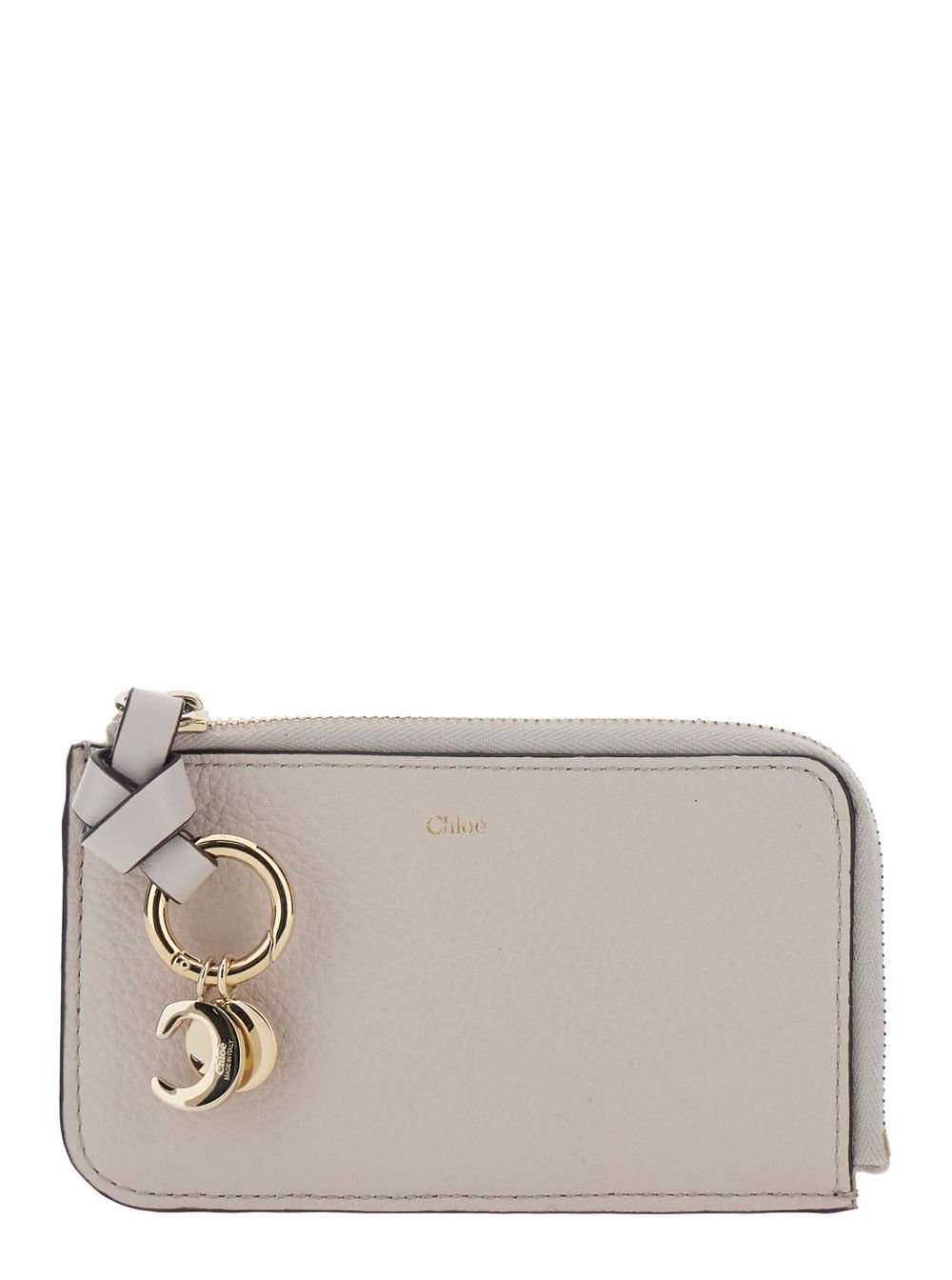 Chloe Wallet with Logo Charm on the Front and Top Zip Closure in Grey Hammered Leather for Women Size M / US 6-8 / IT 42-44 - 1 Thumbnail