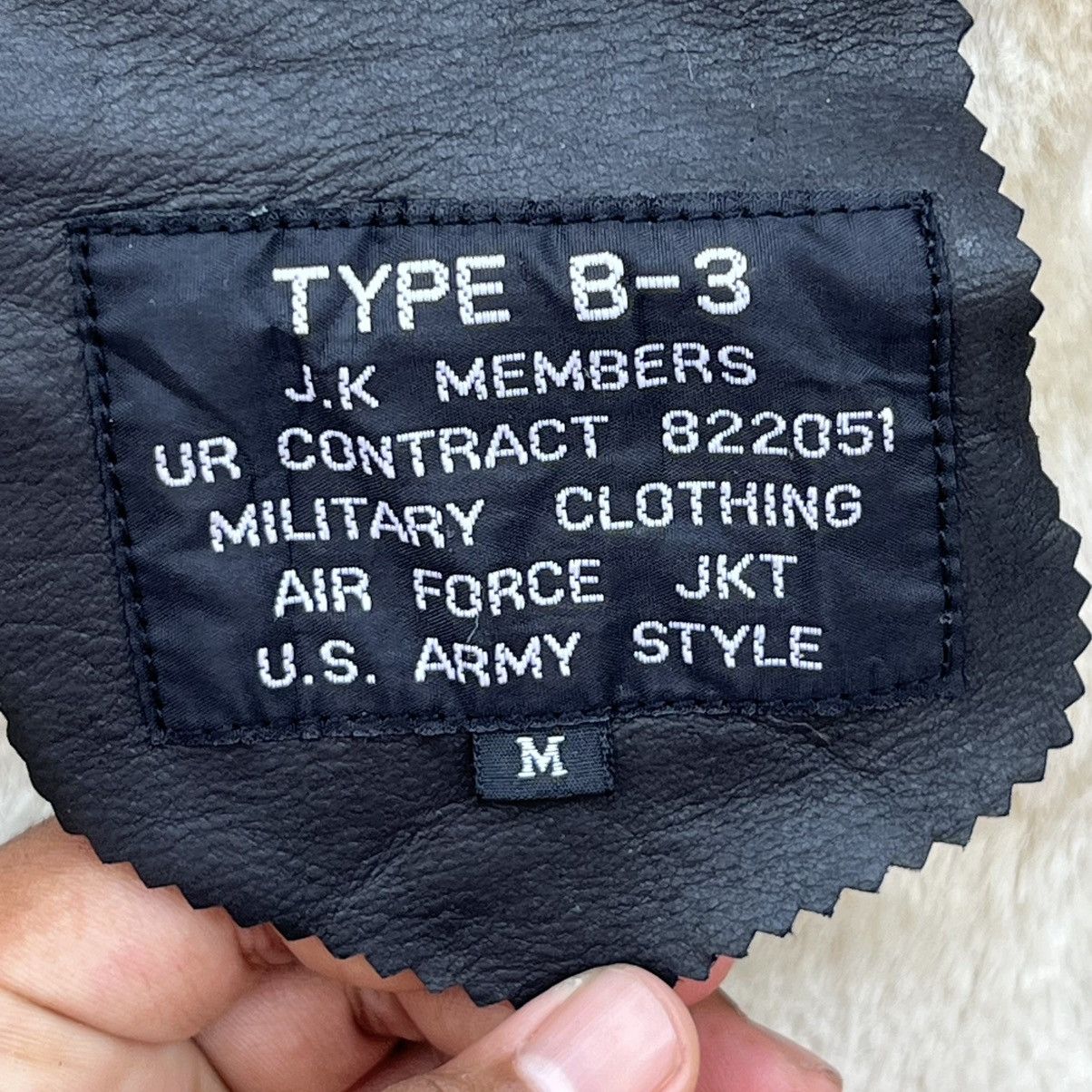 Genuine Leather “VINTAGE B-3” LEATHER FLIGHT JACKET BLACK CREAM LINED Size US M / EU 48-50 / 2 - 16 Thumbnail