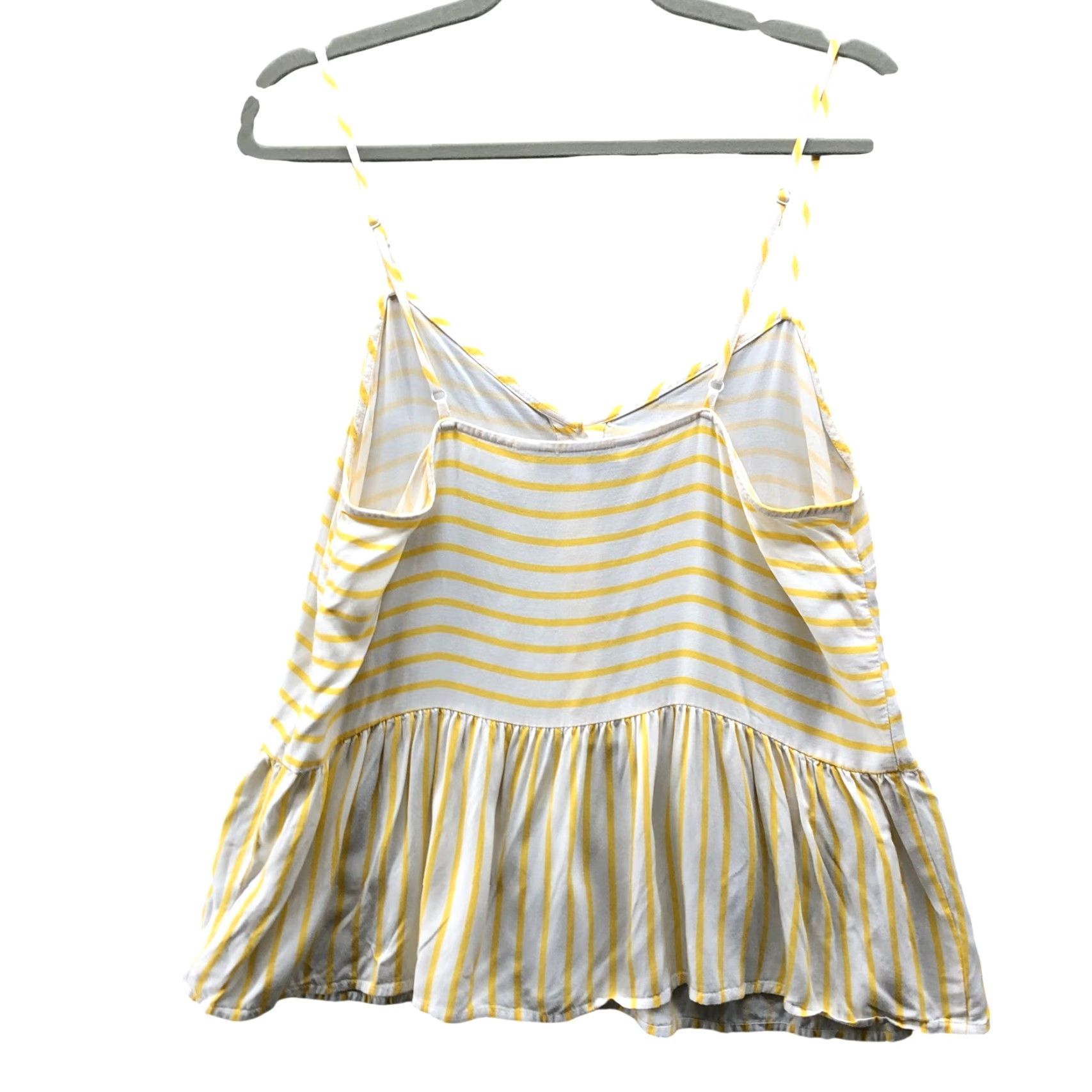 Vintage Cupcakes and Cashmere Camisole Top Womens M Yellow Striped V-Neck Rayon Viscose Tank Size M / US 6-8 / IT 42-44 - 2 Thumbnail