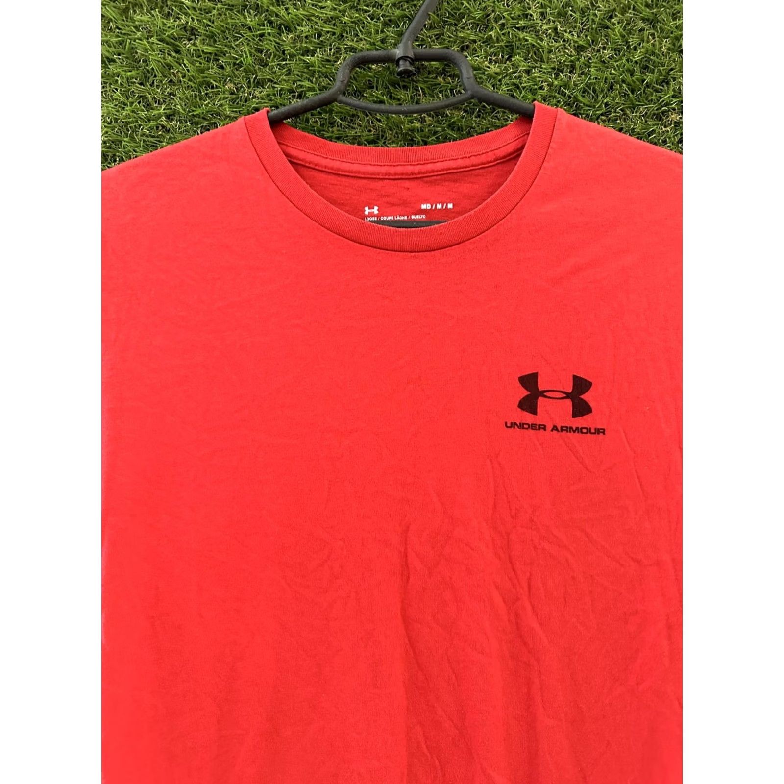 Under Armour UNDER ARMOUR HEATGEAR Shirt M Medium Red Solid Logo Short Sleeve Jersey 2021 CrossFit Men Tee Size US M / EU 48-50 / 2 - 5 Thumbnail