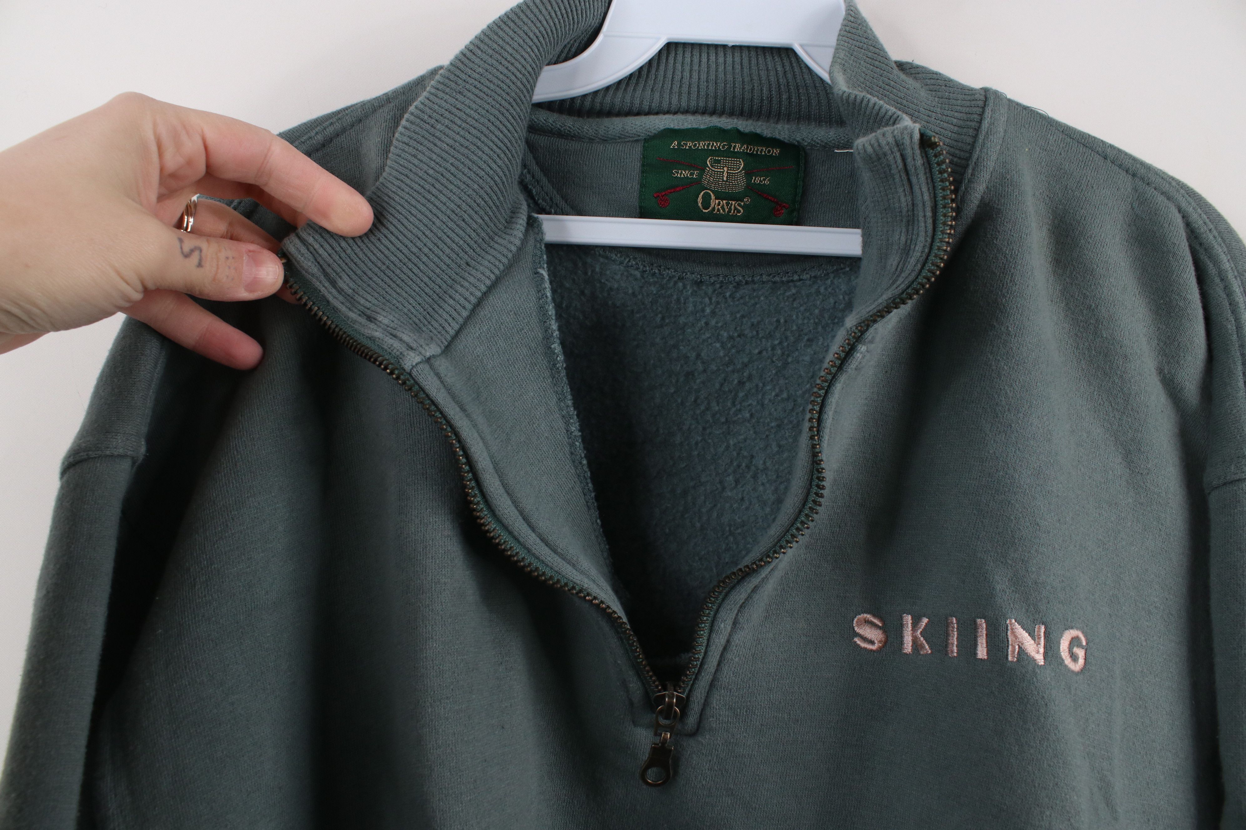 Orvis × Vintage Vintage 90s Orvis Spell Skiing Half Zip Pullover Sweatshirt Size US L / EU 52-54 / 3 - 8 Thumbnail
