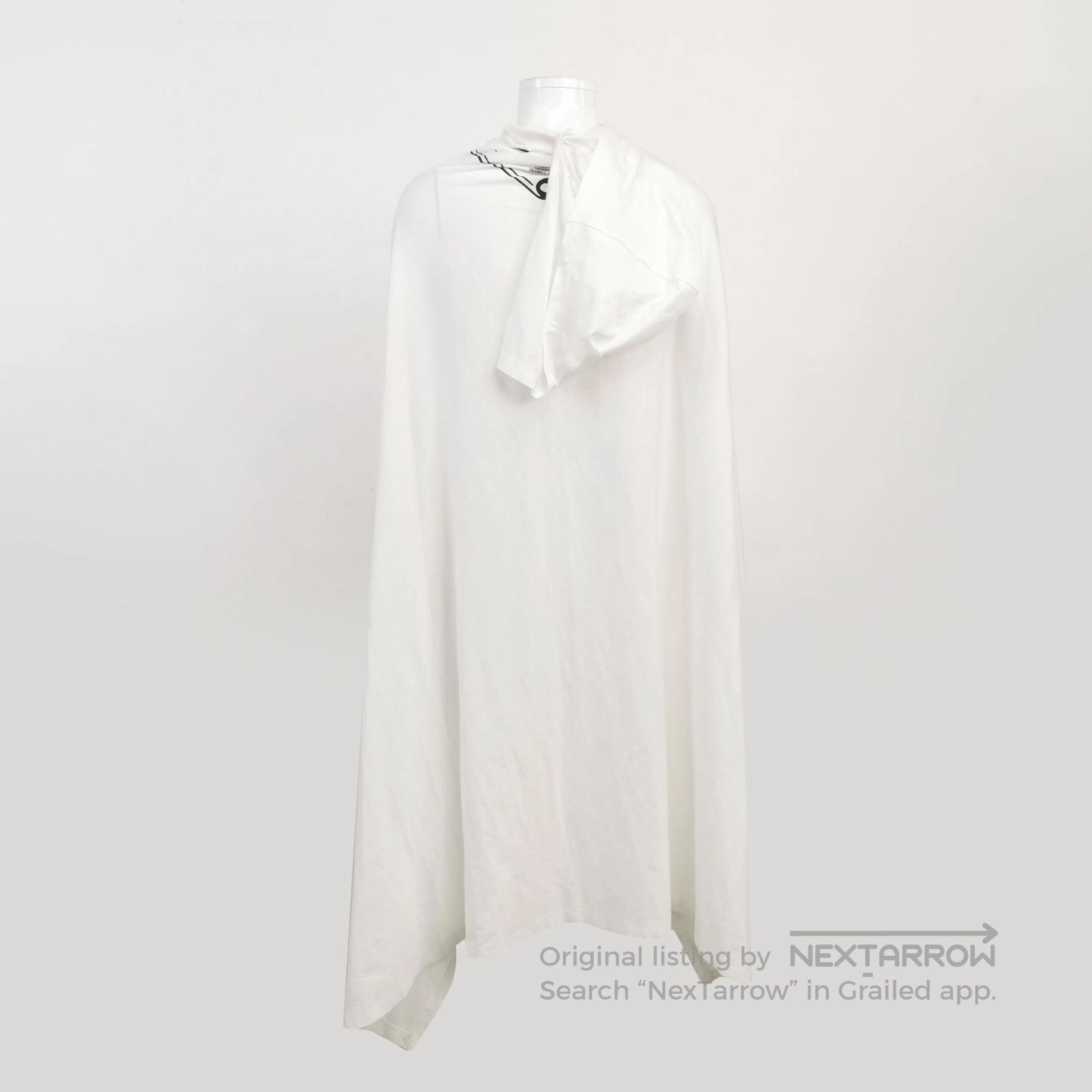 Prada Prada Cotton Logo Hooded Cape in White . Size M / US 6-8 / IT 42-44 - 1 Thumbnail