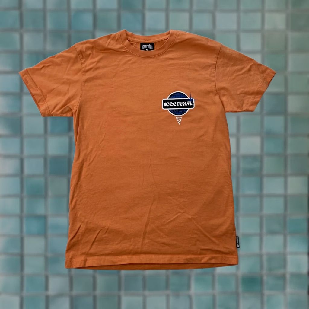 Vintage Icecream Shirt Mens Orange Medium Logo Streetwear y2K Designer Hip Hop Short Sleeve Crew Neck T-Shirt Cotton Knit Size US M / EU 48-50 / 2 - 1 Thumbnail