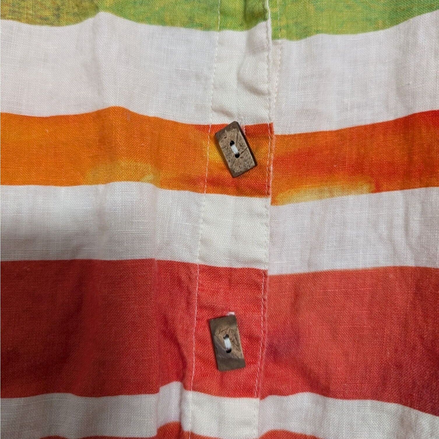 Designer John Mark 100% Linen Stripe Shirt Womens Size 0X White Color Size L / US 10 / IT 46 - 3 Thumbnail