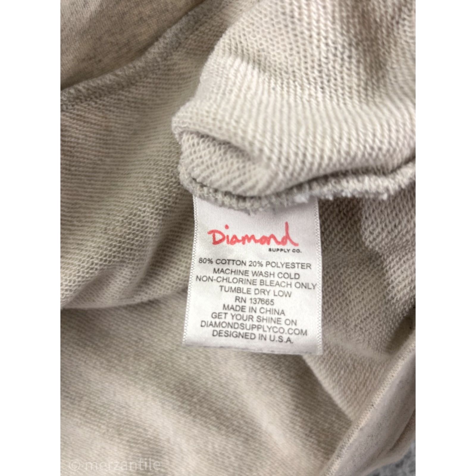 Diamond Supply Co. Diamond Supply Hoodie Mens M Beige Crew Neck Zip Hooded Pockets Cotton Blend Jersey Logo All Seasons Fall Spring Summer Winter Size US M / EU 48-50 / 2 - 4 Thumbnail