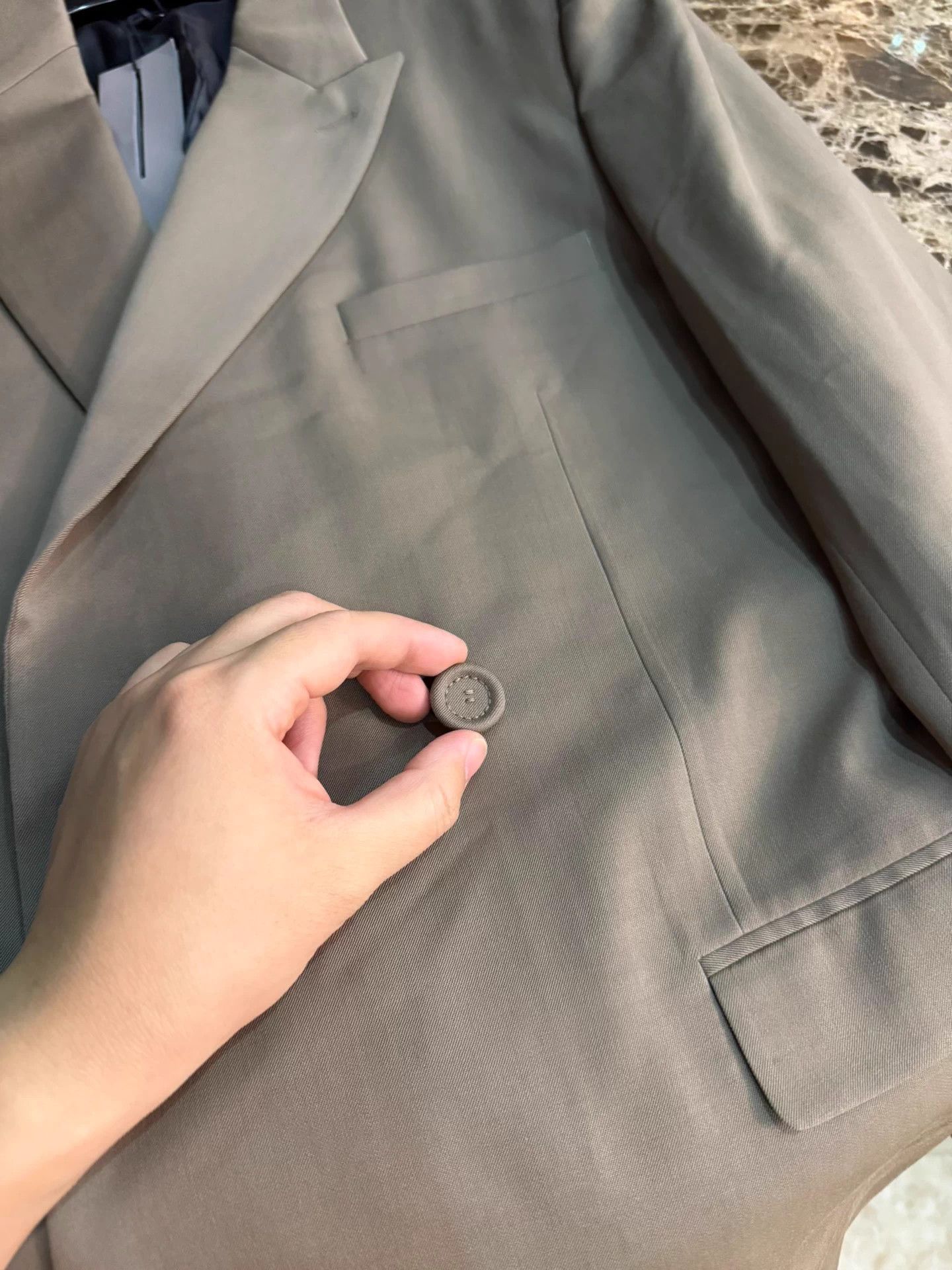 Dior DIOR light brown side fabric button blazer 48 Size 48R - 3 Thumbnail