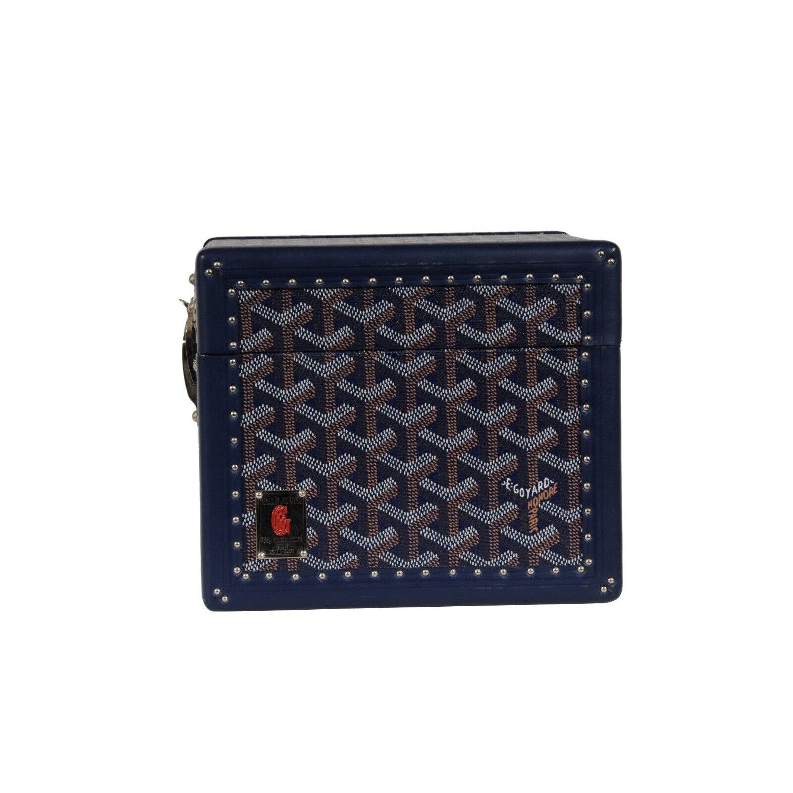 Goyard Trunk Case Navy Blue Jewelry Cuff Links Watch Box -02285 Size ONE SIZE - 10 Thumbnail