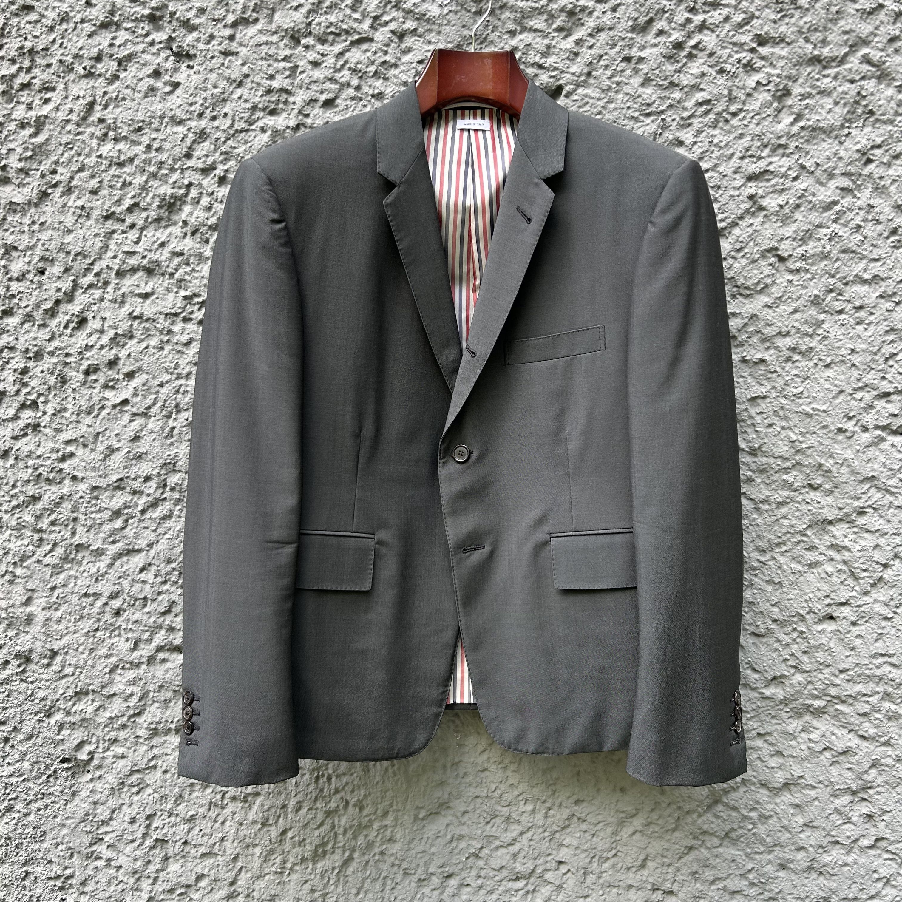 Thom Browne Thom Browne Grey Three-Roll-Two Blazer Jacket Size 50R - 1 Thumbnail