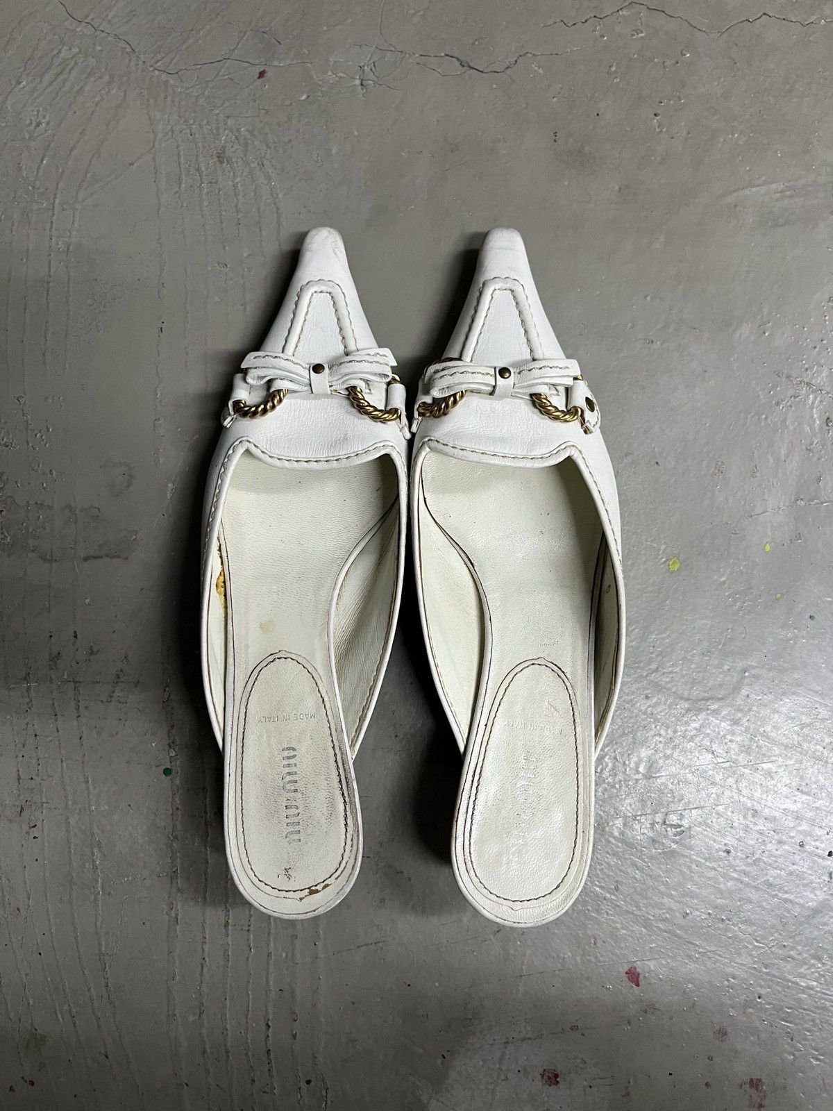 Prada 2000’ Miu Miu Kitten Heels Mules Pointed Toe Size 38 Size US 8 / IT 38 - 1 Thumbnail