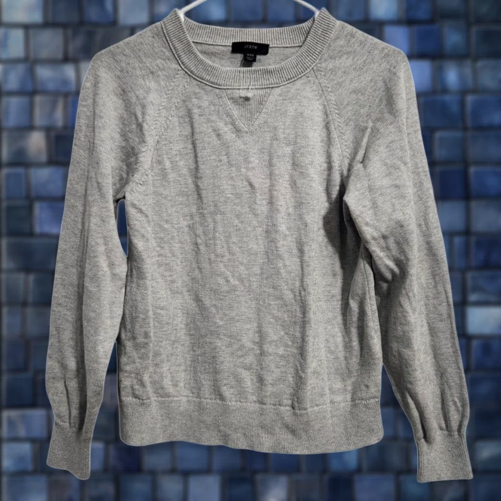 J.Crew J. Crew Womens XXS Cotton Cashmere Sweater Crewneck Pullover Long Sleeve Gray Size XXS / US 00 / IT 34 - 1 Thumbnail