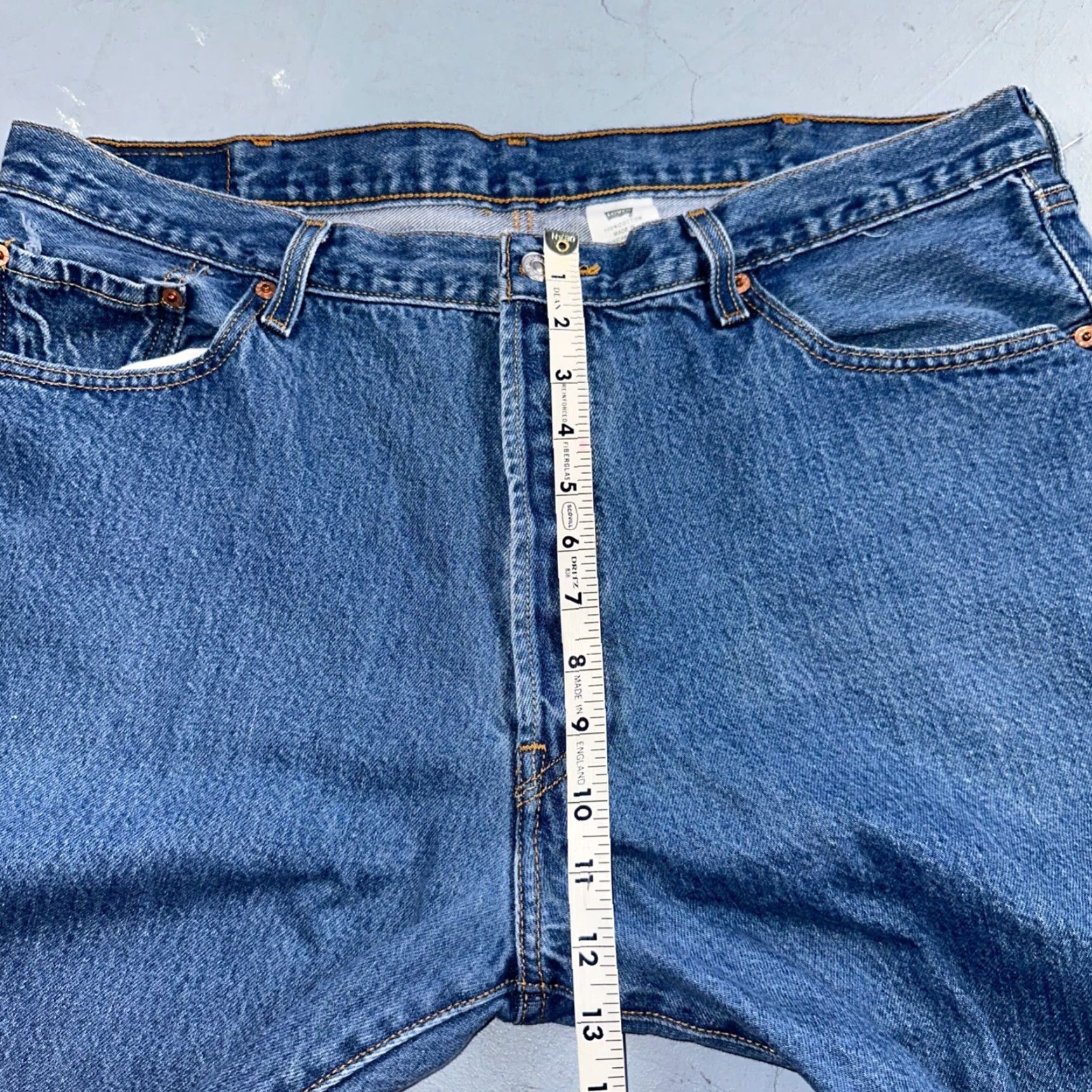 Levi's Levi's 501 Vintage Jeans Straight Denim Blue 42x32 Regular Men 90s Distressed Mid Rise 42 32 S Mid Blue Jeans Mens Levi's 501 Series 501 Size US 42 / EU 58 - 6 Thumbnail