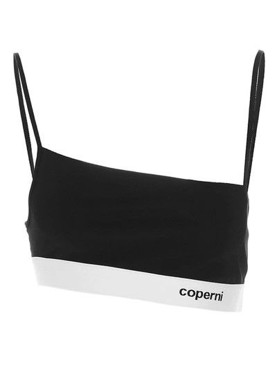 image of Coperni O1Mle0524 Asymmetric Cropped Top In Black, Women's (Size XS)