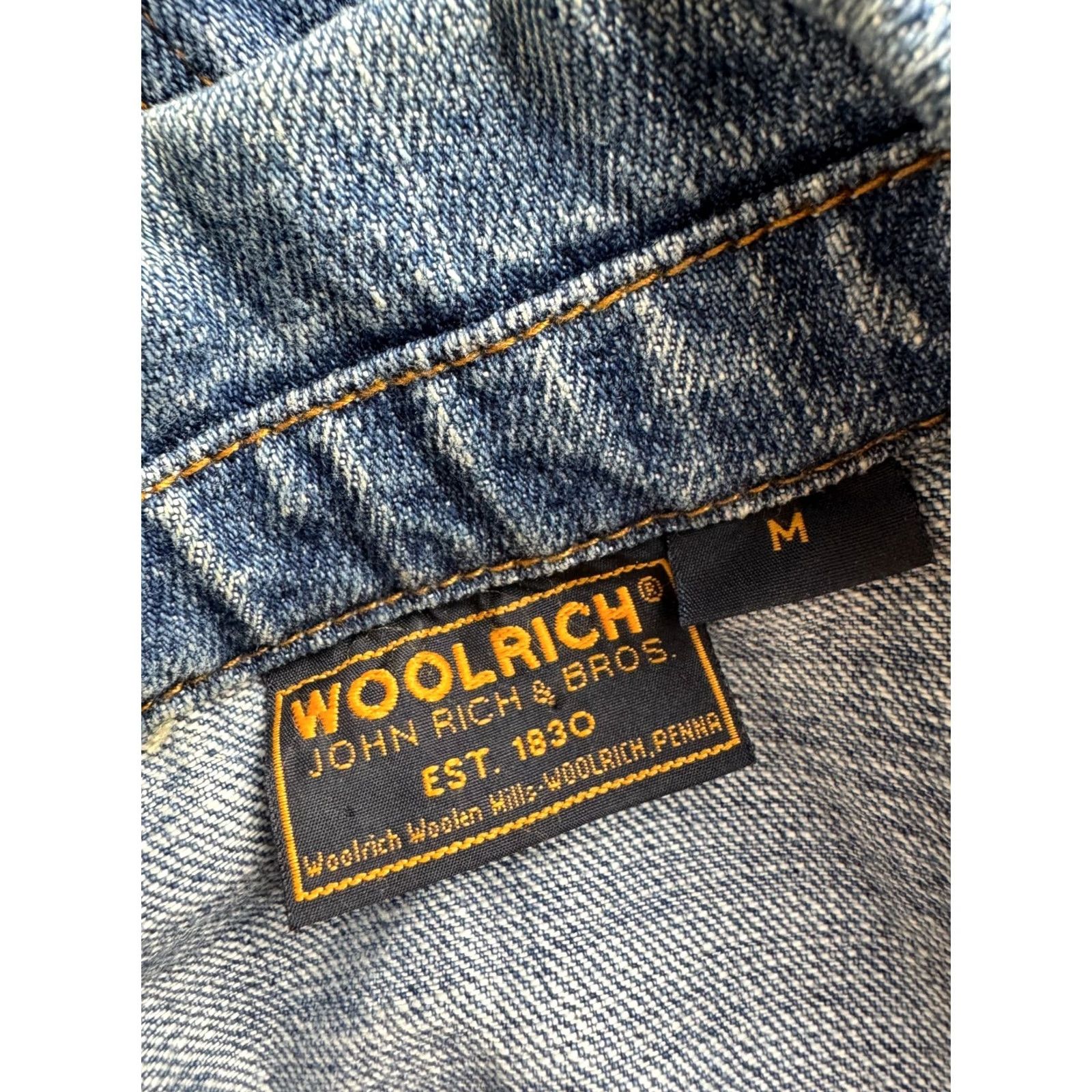 Vintage Woolrich womens jacket blue Size M denim Cotton Blazer Size 32" / US 10 / IT 46 - 4 Thumbnail