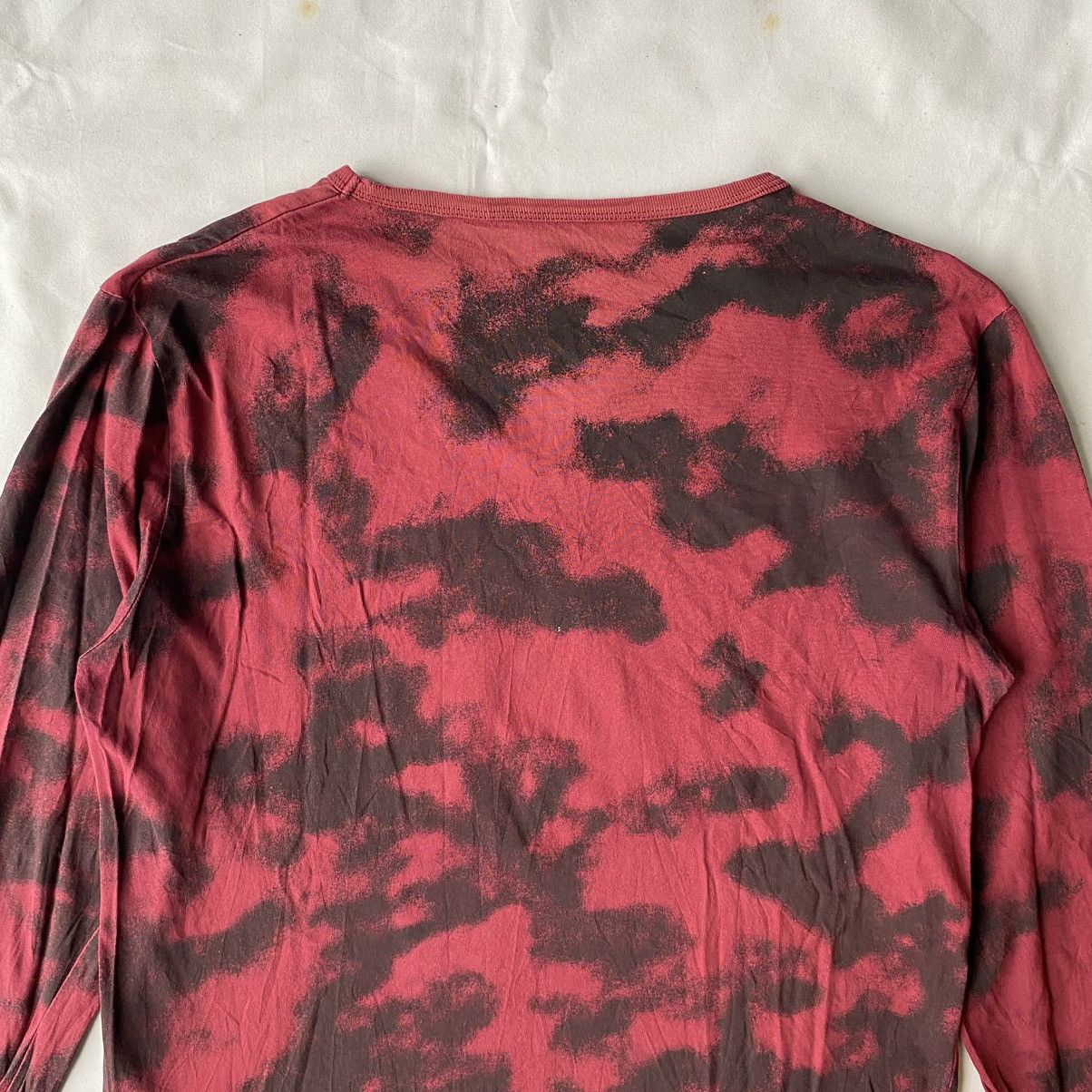 Beauty Beast × If Six Was Nine × Japanese Brand Japanese Gothic Poem Red Black Washed V-Neck Long Sleeve Tee Size US L / EU 52-54 / 3 - 11 Thumbnail