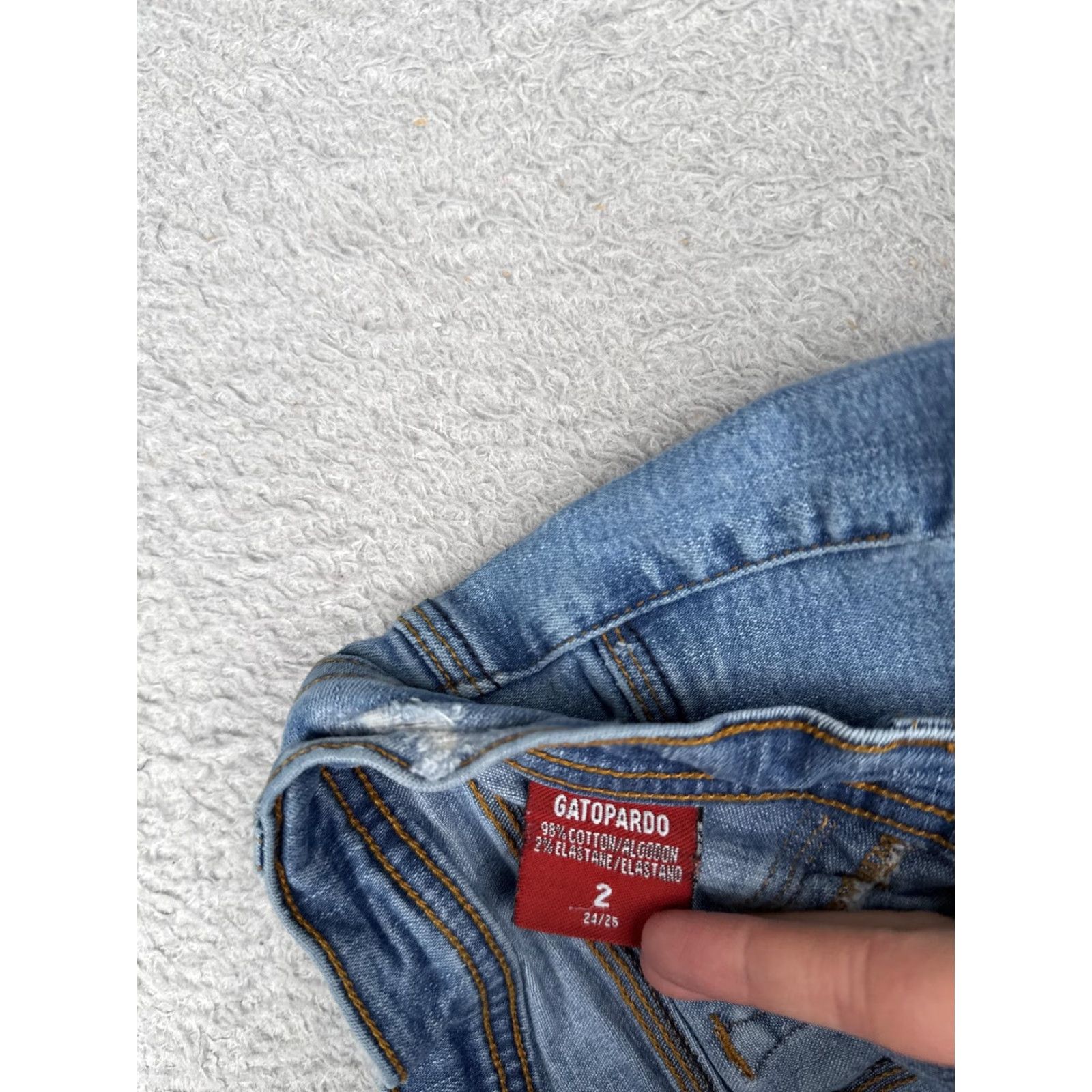 Vintage Gatopardo Jeans Women 2 24x31 Blue Stretch Bootcut Distressed Denim Cotton Blend Size 26" / US 2 / IT 38 - 7 Thumbnail