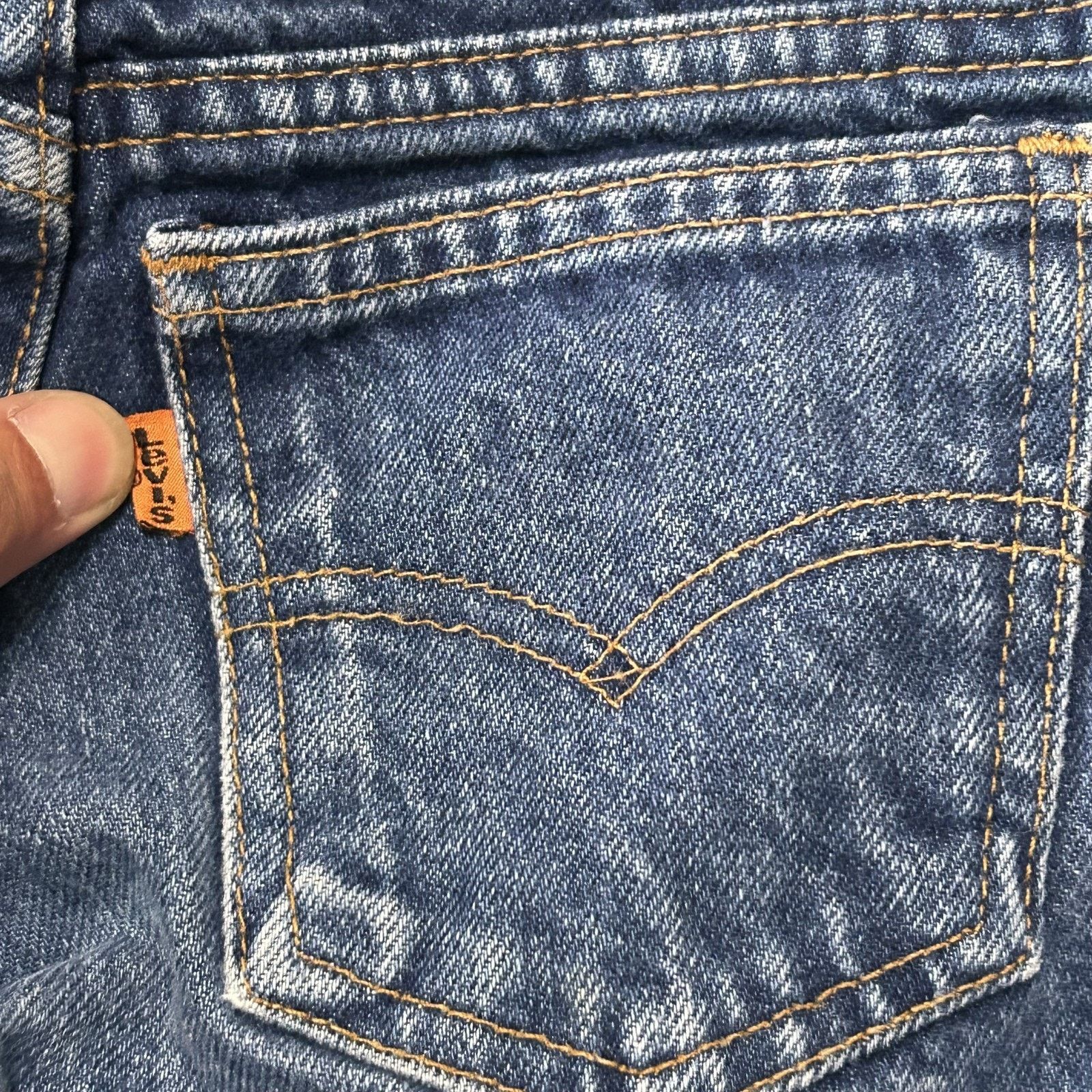 Levi's Levis 562 Orange Tabs Jeans Youth 8 22x21 Button Fly USA Size 22" - 3 Thumbnail