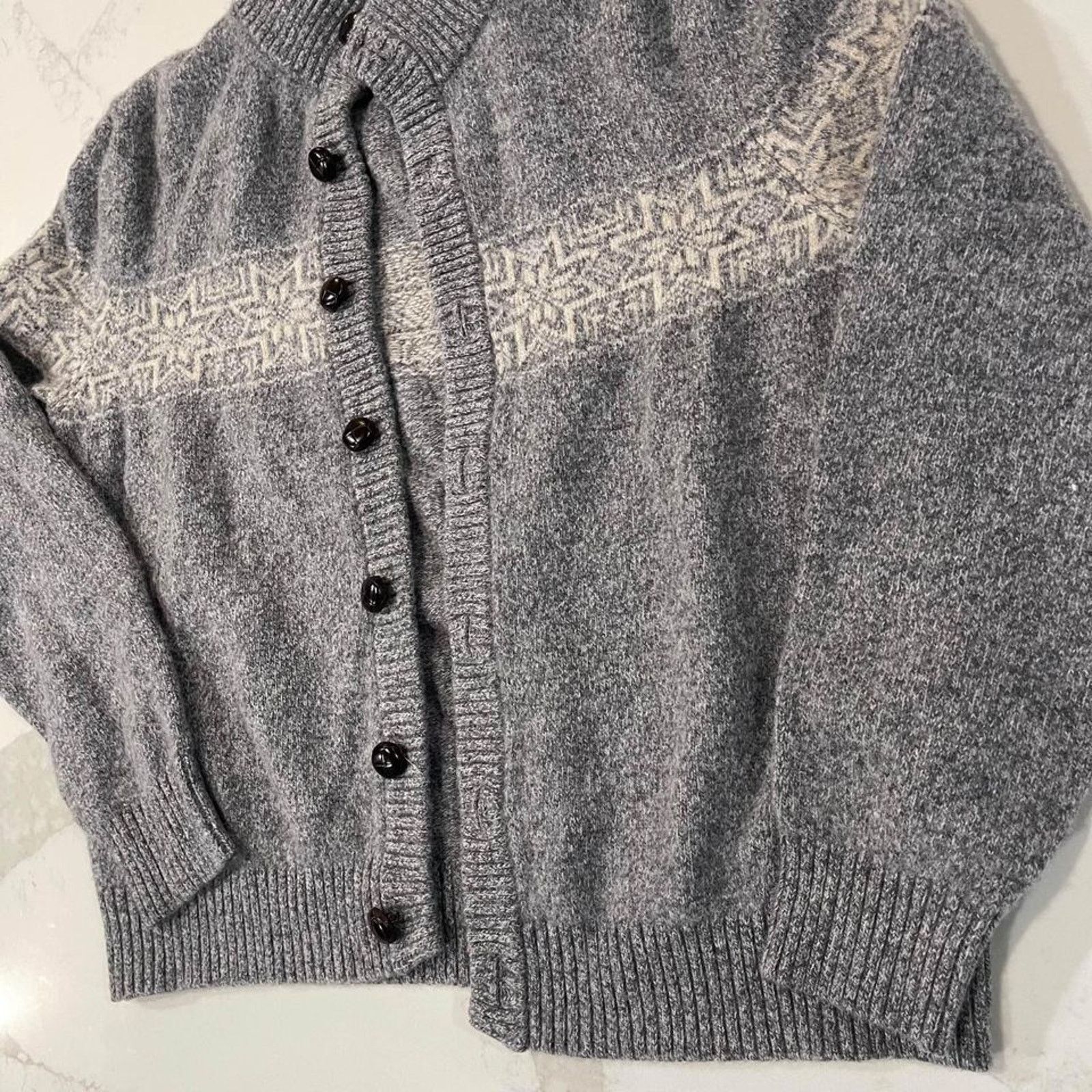 Brooks Brothers Brooks Brothers Cardigan Sweater Mens Large Gray Wool Blend Size US L / EU 52-54 / 3 - 2 Thumbnail