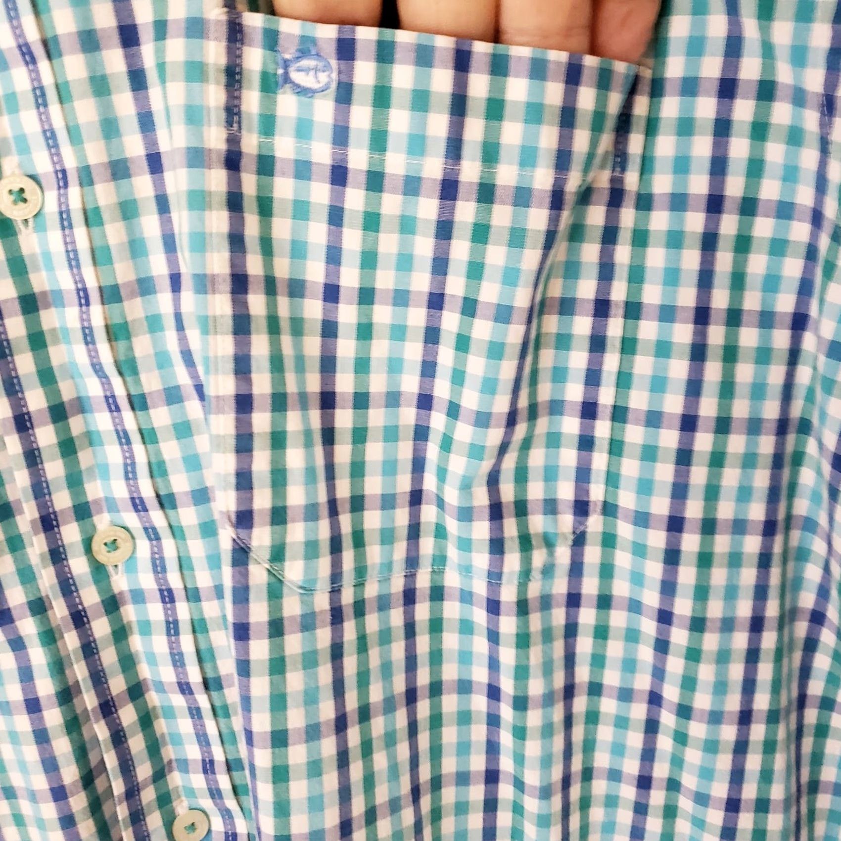 Southern Tide Southern Tide Shirt Men L Blue Green Check Classic Fit Long Sleeve Pocket Size US L / EU 52-54 / 3 - 4 Thumbnail