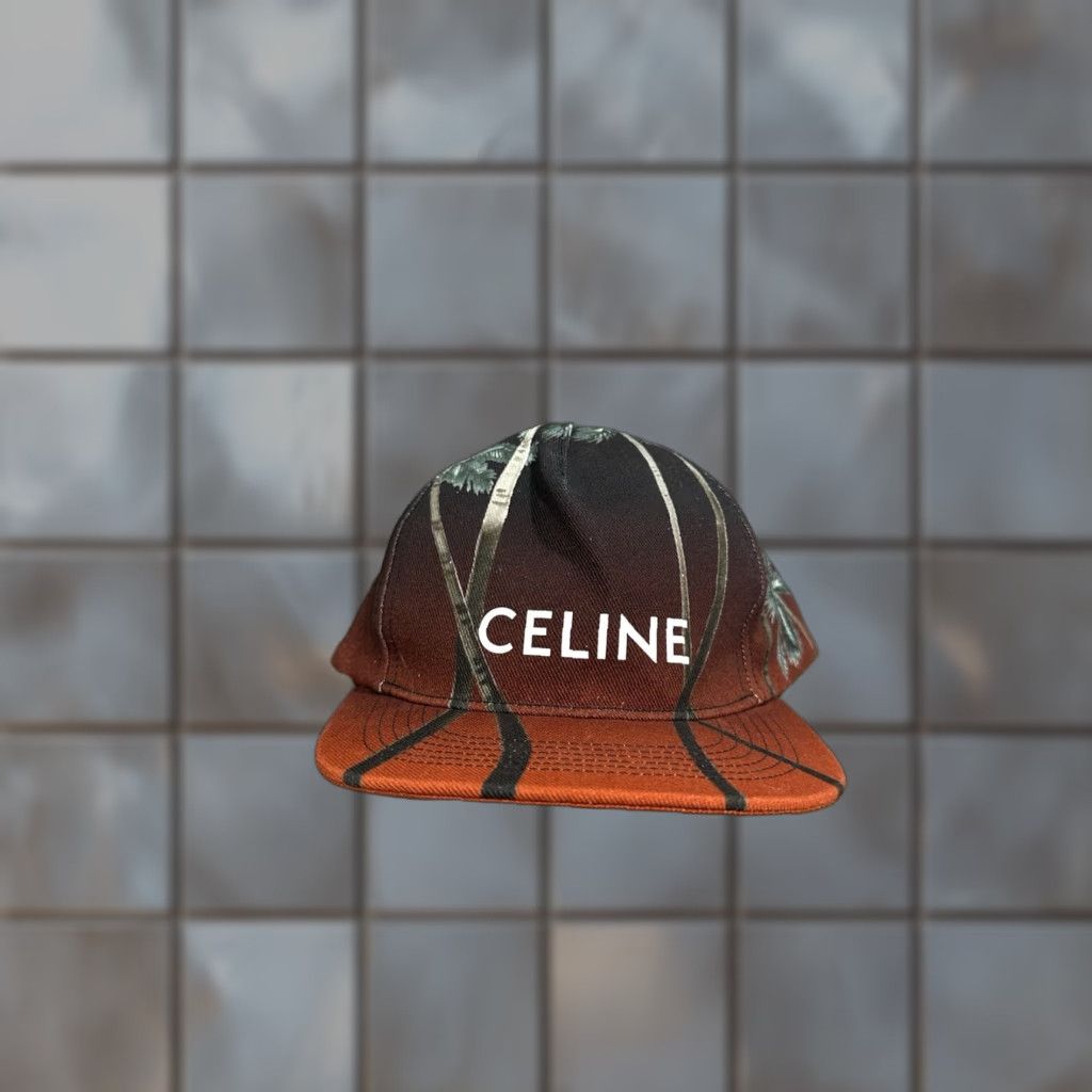 Celine NWT CELINE Hat Snapback Palm Trees Size Large Unisex Baseball Cap Black/Red Cotton Polyester Size ONE SIZE - 1 Thumbnail