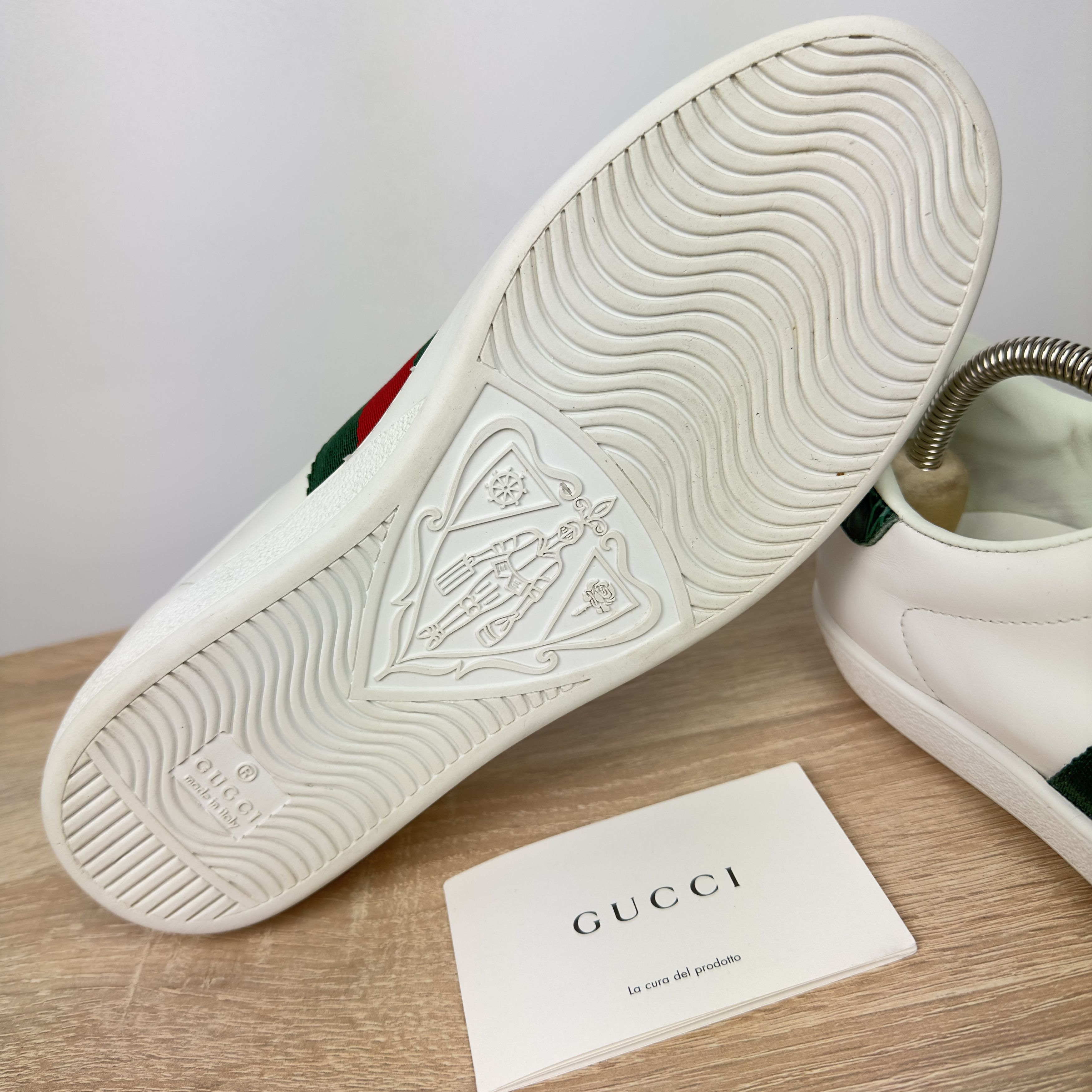 Gucci Ace Web White/Green 386750 Shoes Size 7 G Size US 7.5 / EU 40-41 - 7 Thumbnail
