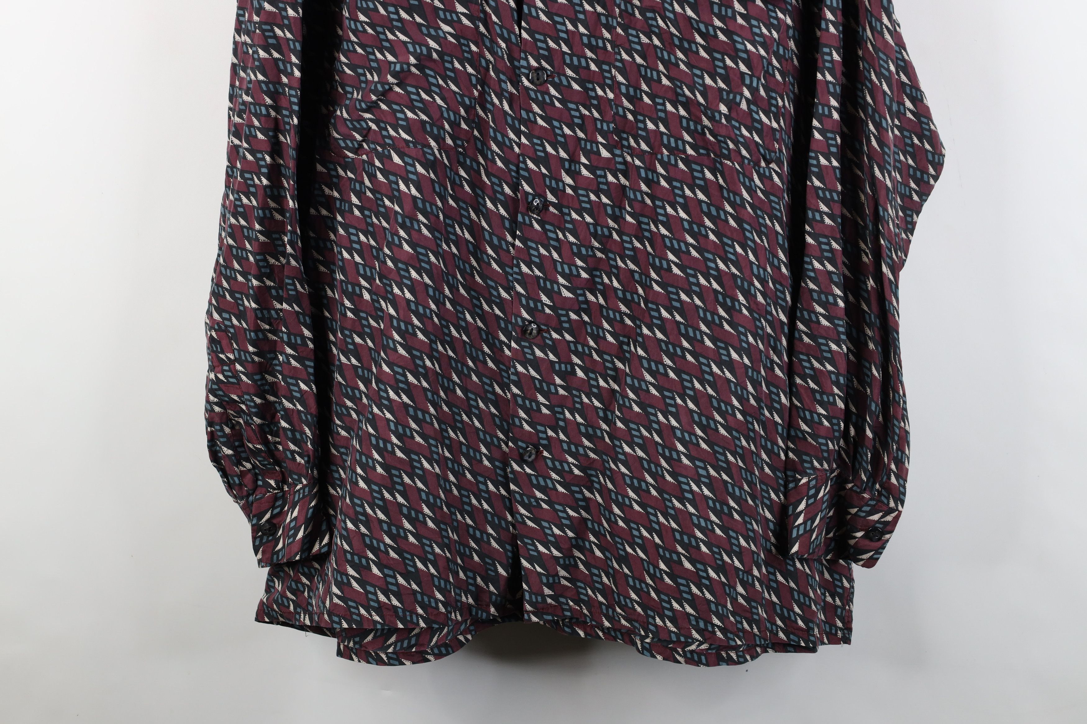 Vintage Vintage 90s Streetwear Baggy Silk Looped Collar Button Shirt Size US L / EU 52-54 / 3 - 3 Thumbnail