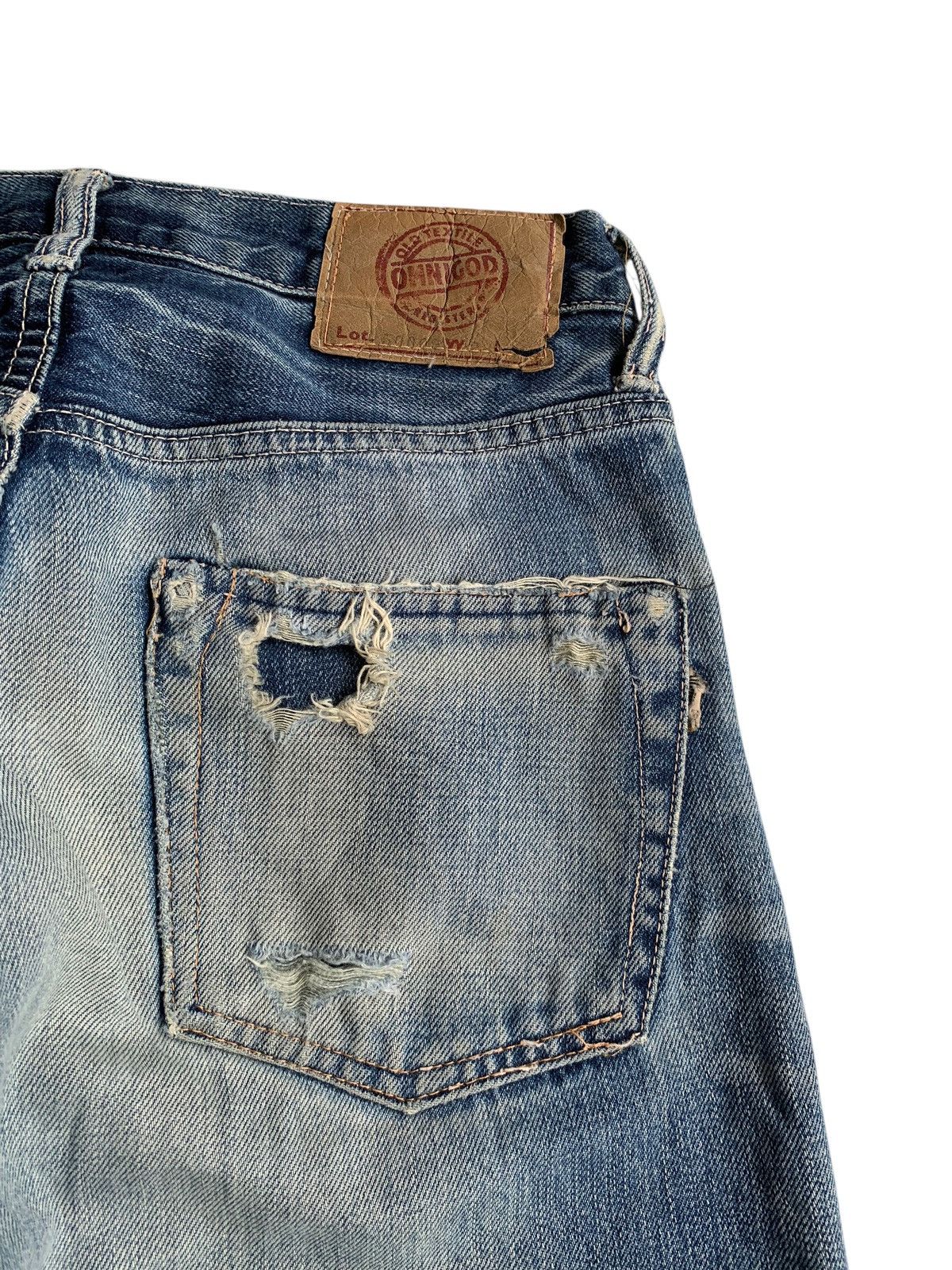 OMNIGOD OMNIGOD JAPANESE BUTTON FLY SELVEDGE DISTRESSED DENIM🎌 Size US 28 / EU 44 - 16 Thumbnail