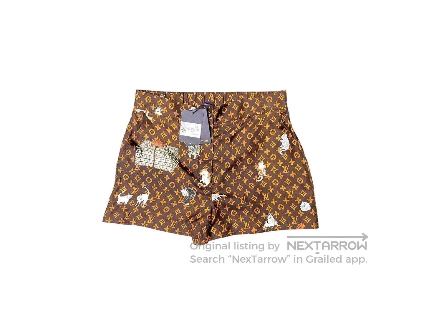 Louis Vuitton Louis Vuitton Monogram Cat Print Silk Shorts. Size 37" - 1 Thumbnail