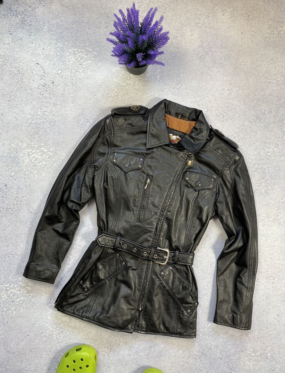 Harley Davidson × Vintage Vintage Harley Davidson Leather Jacket Size XS Size XS / US 0-2 / IT 36-38 - 4 Thumbnail