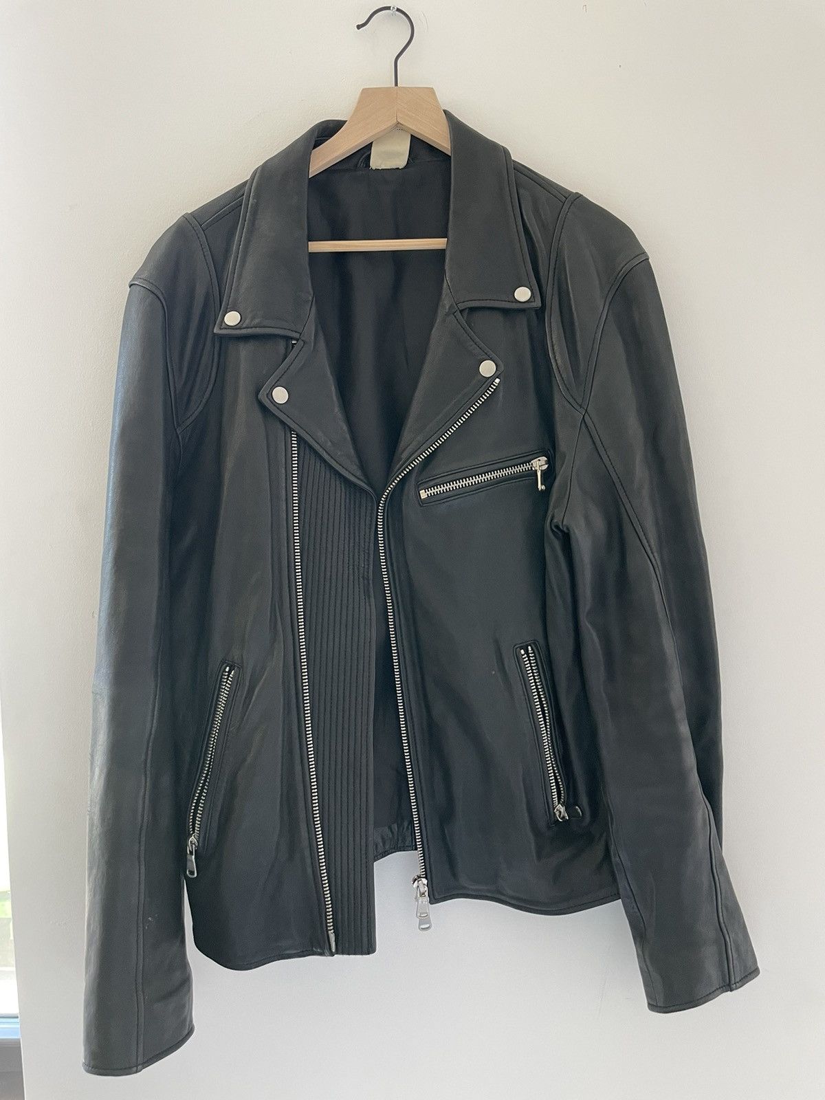 image of Baldwin Leather Moto Jacket in Black, Men's (Size XL)