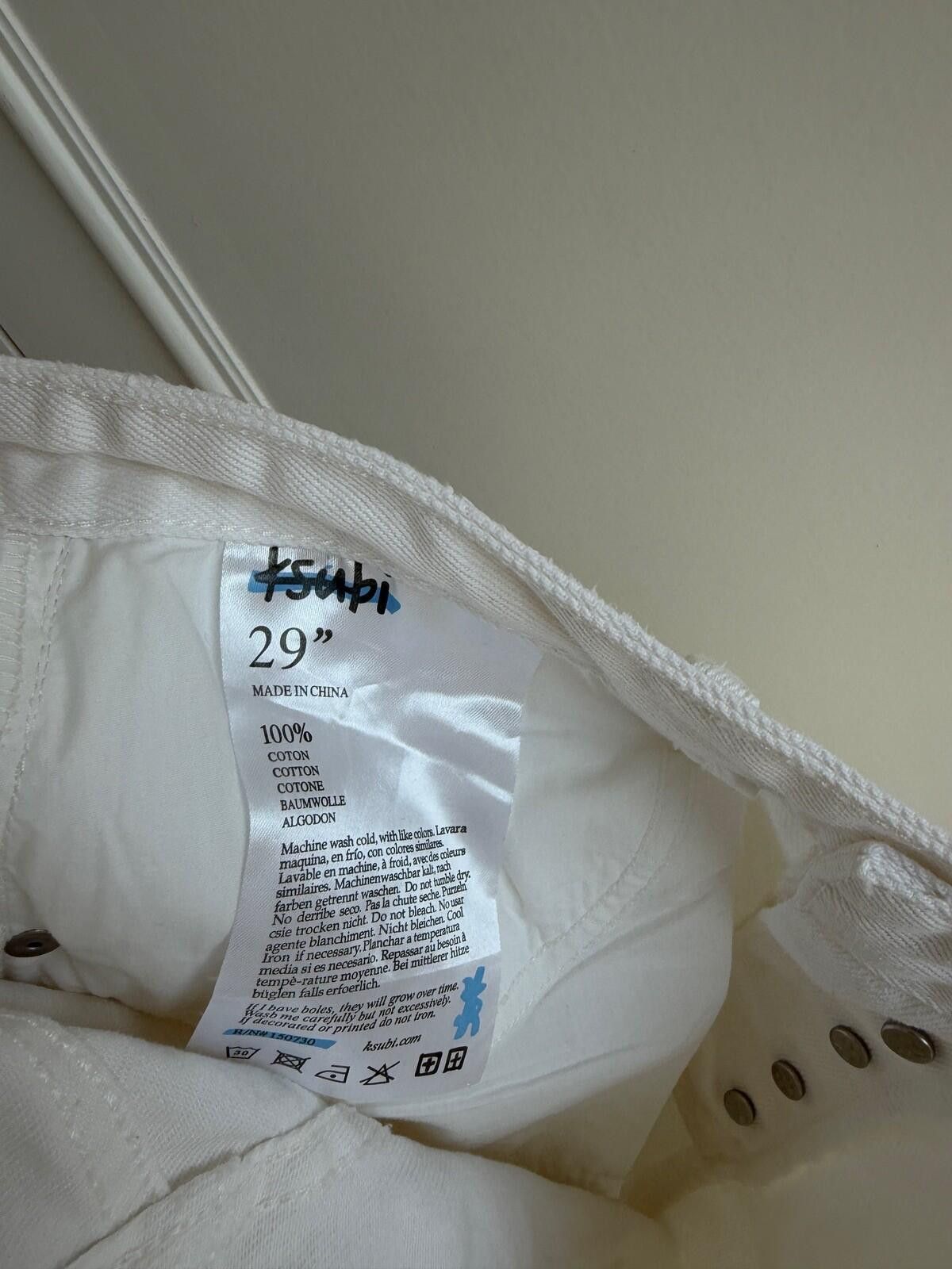 Ksubi new ksubi womens denim jeans brooklyn blanc sliced white 29 Size 29" - 8 Thumbnail