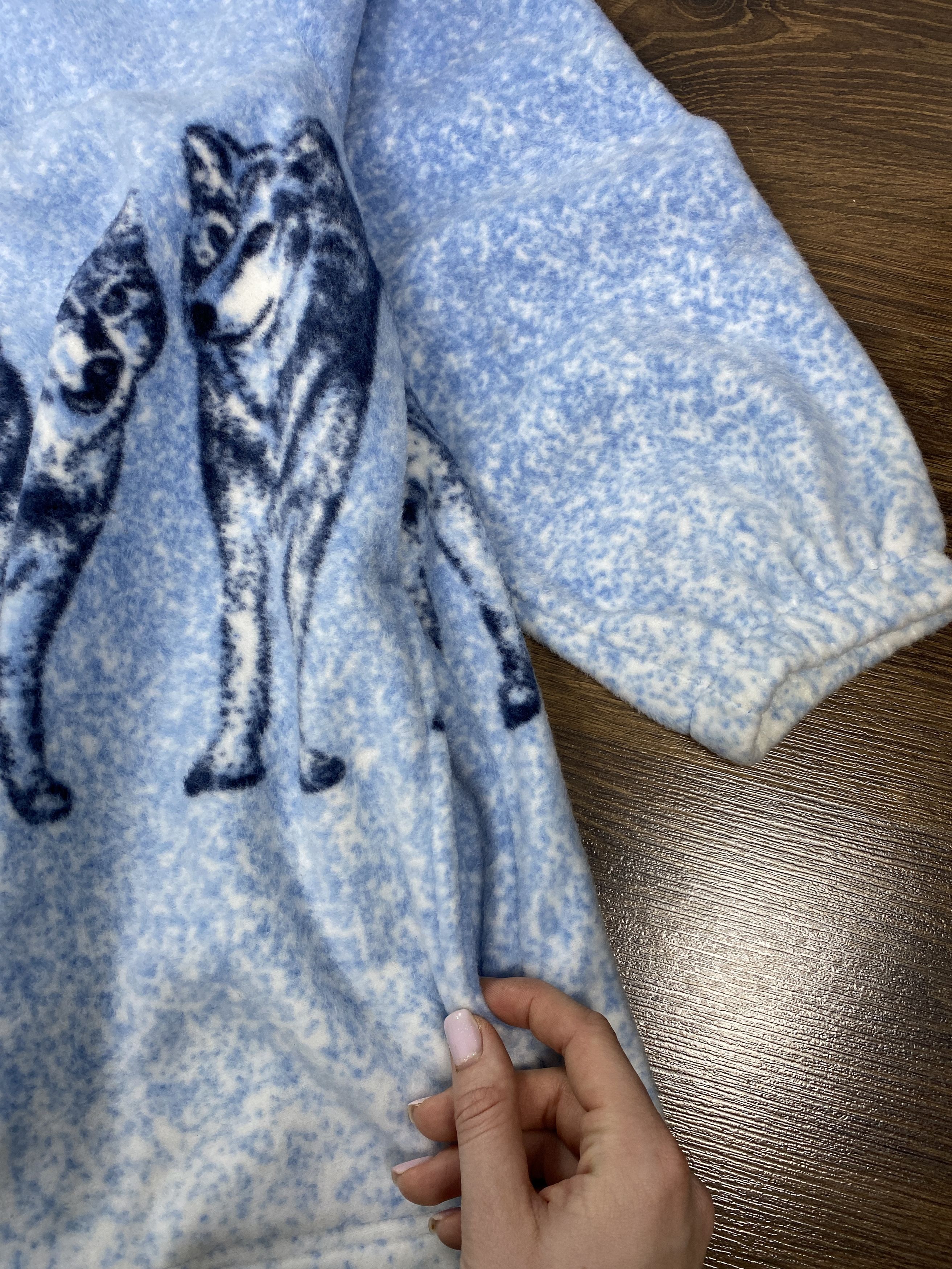 Vintage Wolf print vintage animal fleece jacket Size US XL / EU 56 / 4 - 5 Thumbnail