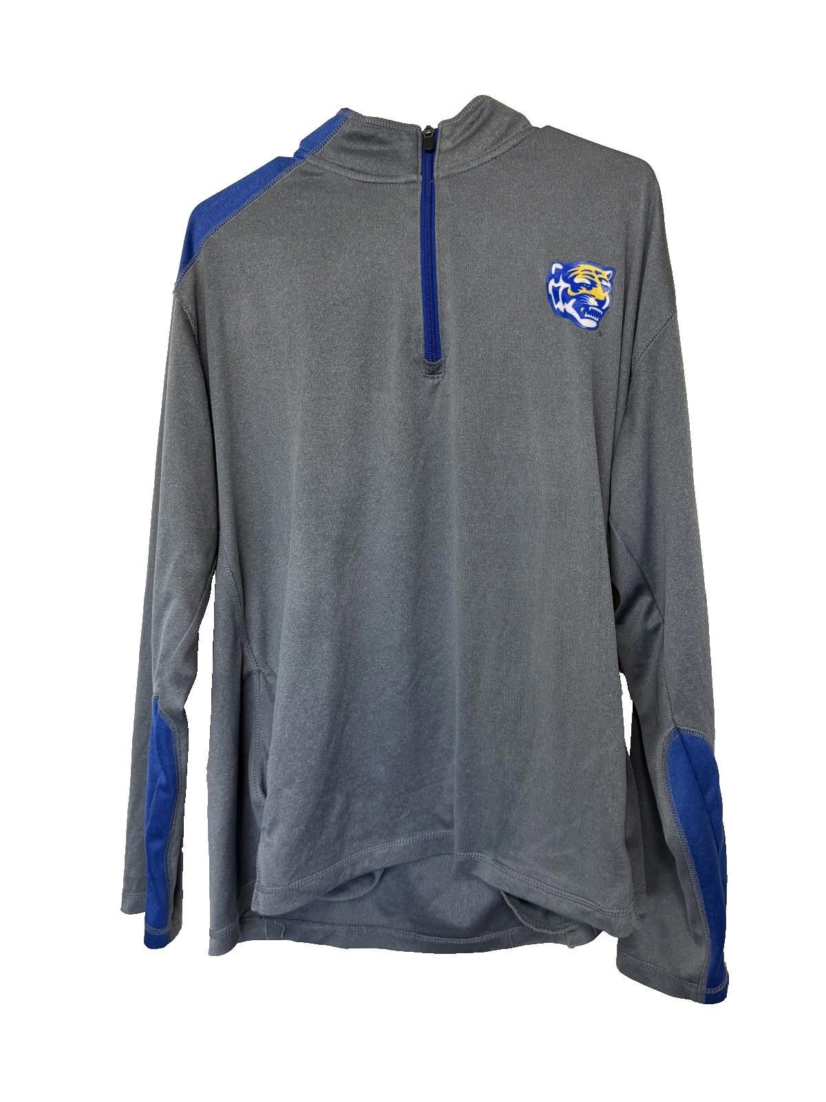 Champion Memphis Tigers Champion Grey Quarter Zip Sweatshirt Mens XL Size ONE SIZE - 1 Thumbnail