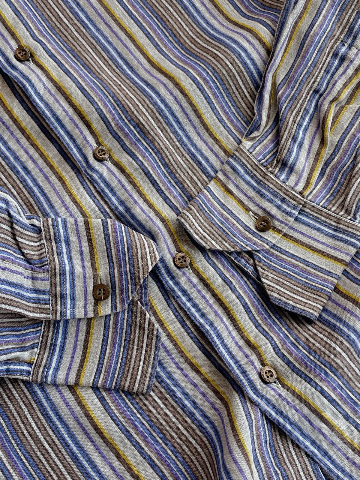 Etro Etro Milano Linen Striped Shirt Size US L / EU 52-54 / 3 - 14 Thumbnail