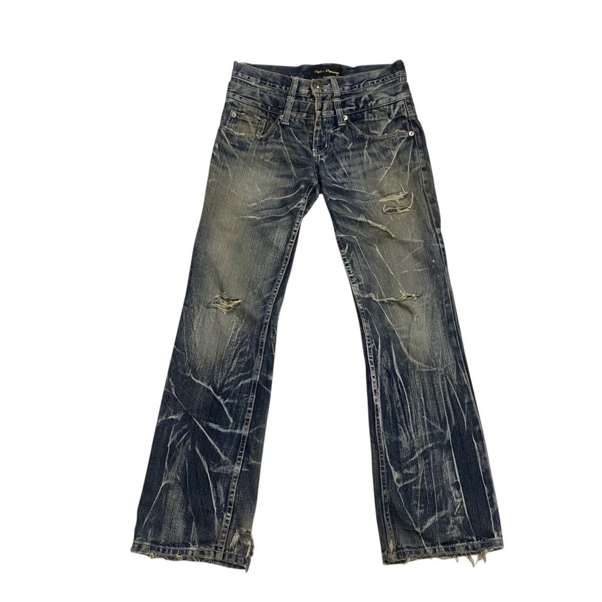 If Six Was Nine × Japanese Brand Nylaus Premium double waist distressed flare denim Size US 32 / EU 48 - 1 Thumbnail