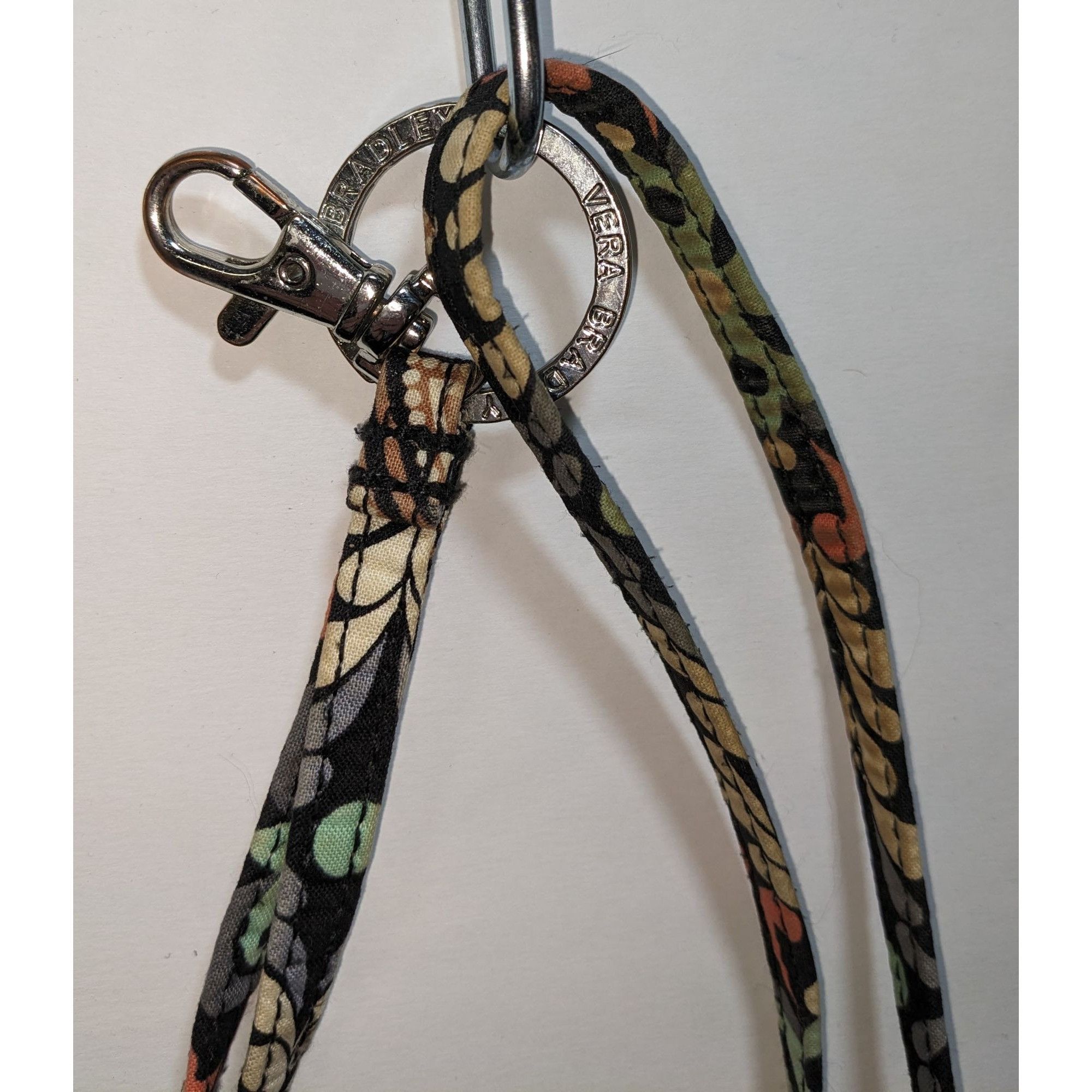 Vera Bradley Vera Bradley Black Floral Fabric Lanyard With Metal Ring & C Size ONE SIZE - 3 Thumbnail