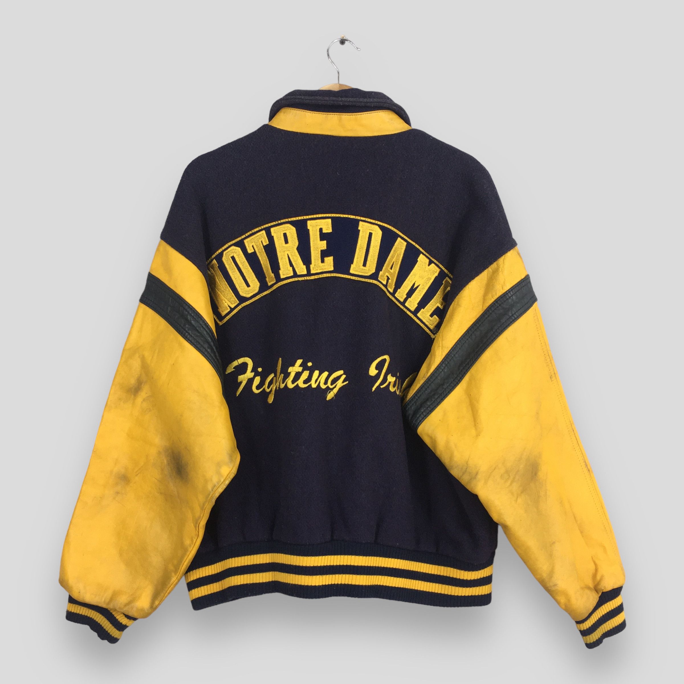 image of American College x NCAA Vintage 90's Notre Dame Football NCAA Varsity Jacket Large, Men's