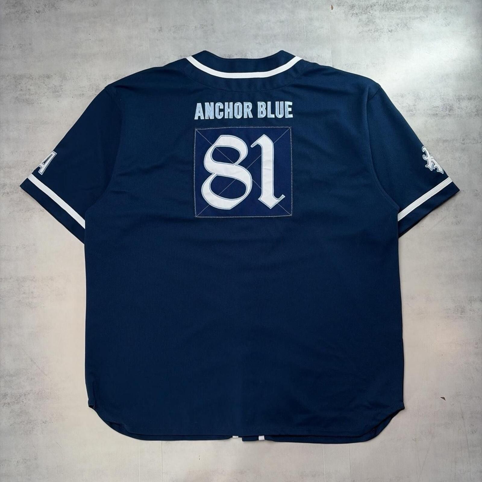 Anchor Blue Y2K Navy Anchor Blue Grunge Skater Baseball Jersey Size US XXL / EU 58 / 5 - 2 Thumbnail